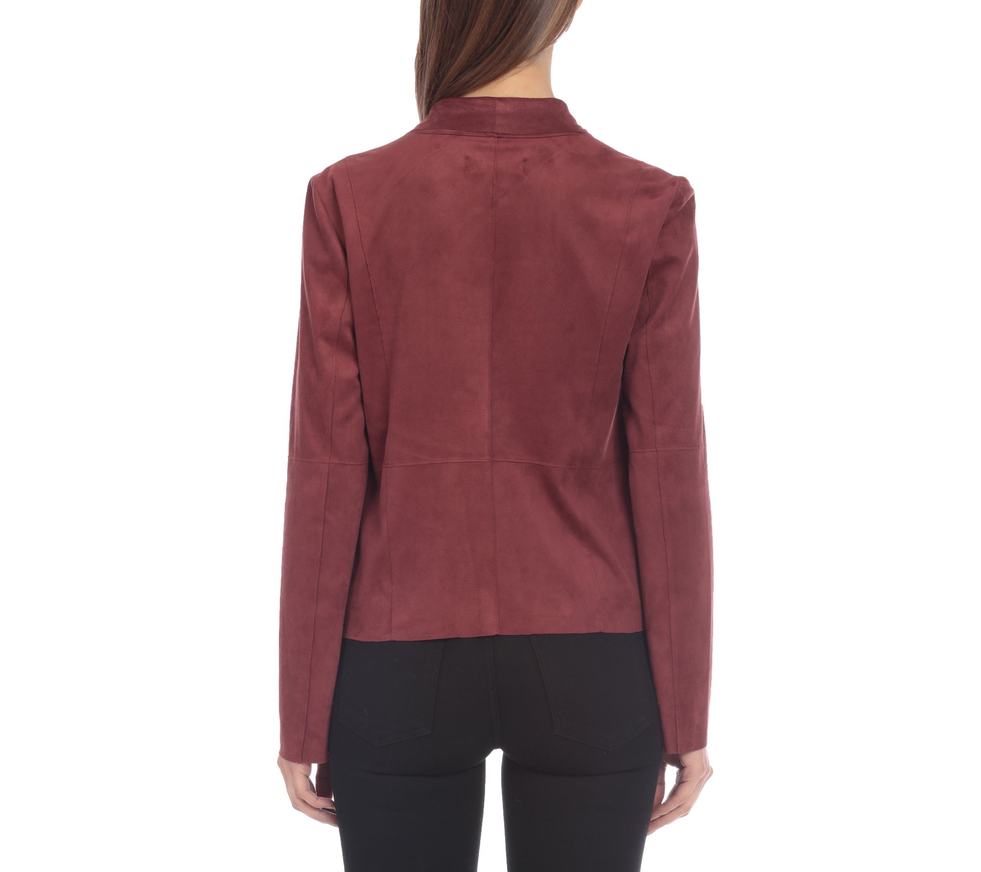 Bagatelle Collection Faux Suede Drape Jacket Qvc Com