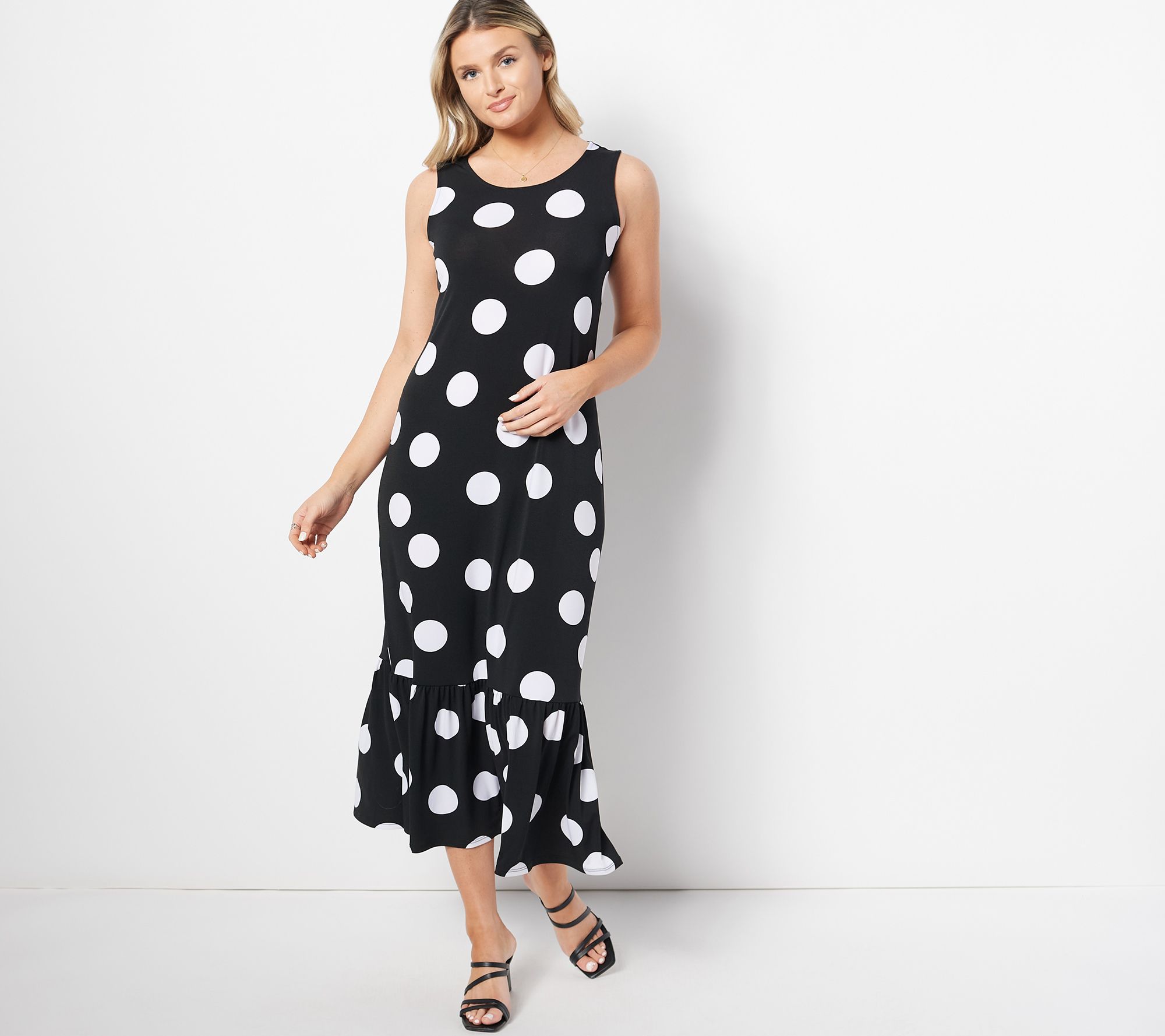 Truth + Style Regular Knit Printed Ruffle Midi Dress