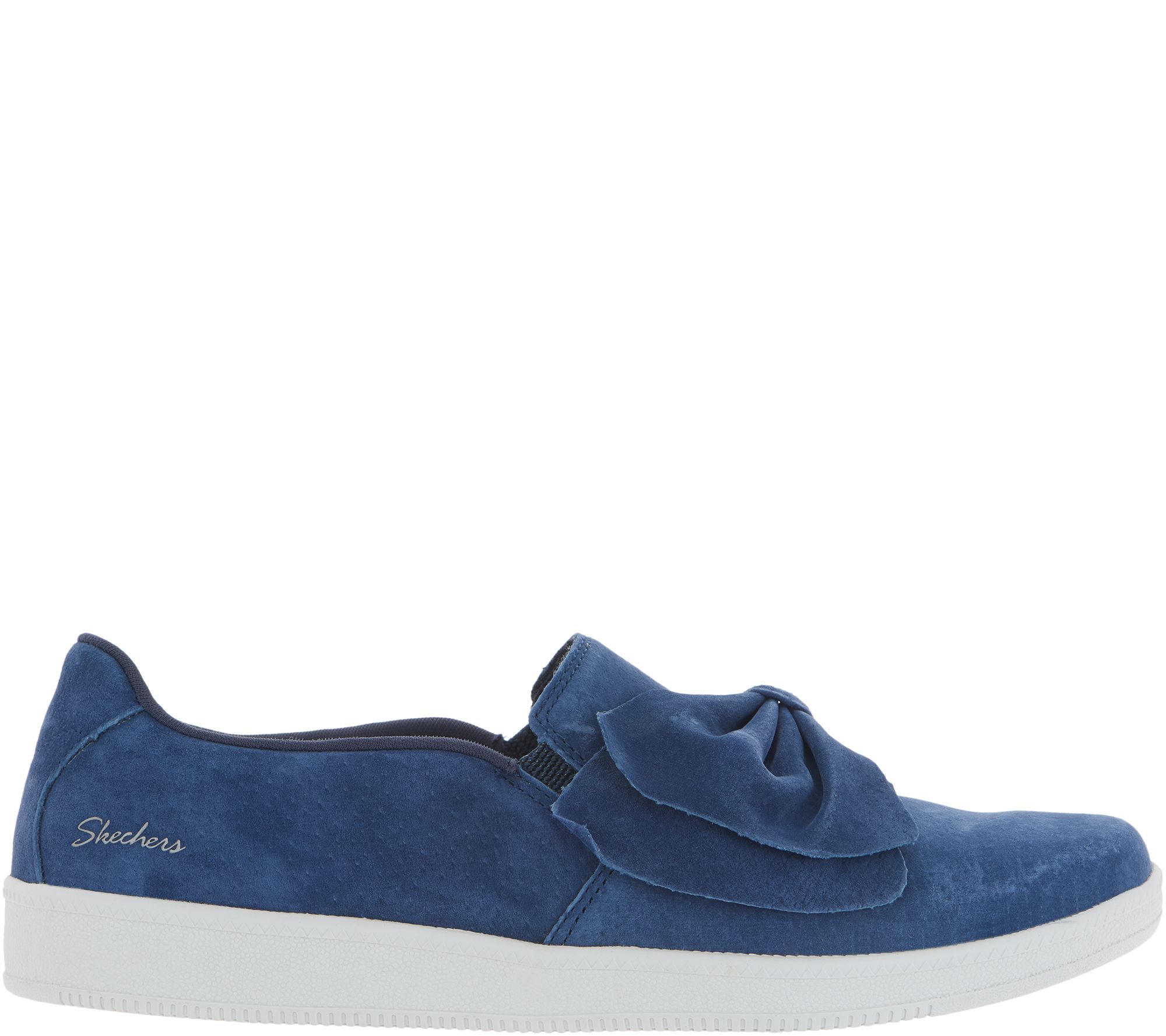 "As Is" Skechers Suede Bow Slip On Shoes Madison Ave Page 1 —