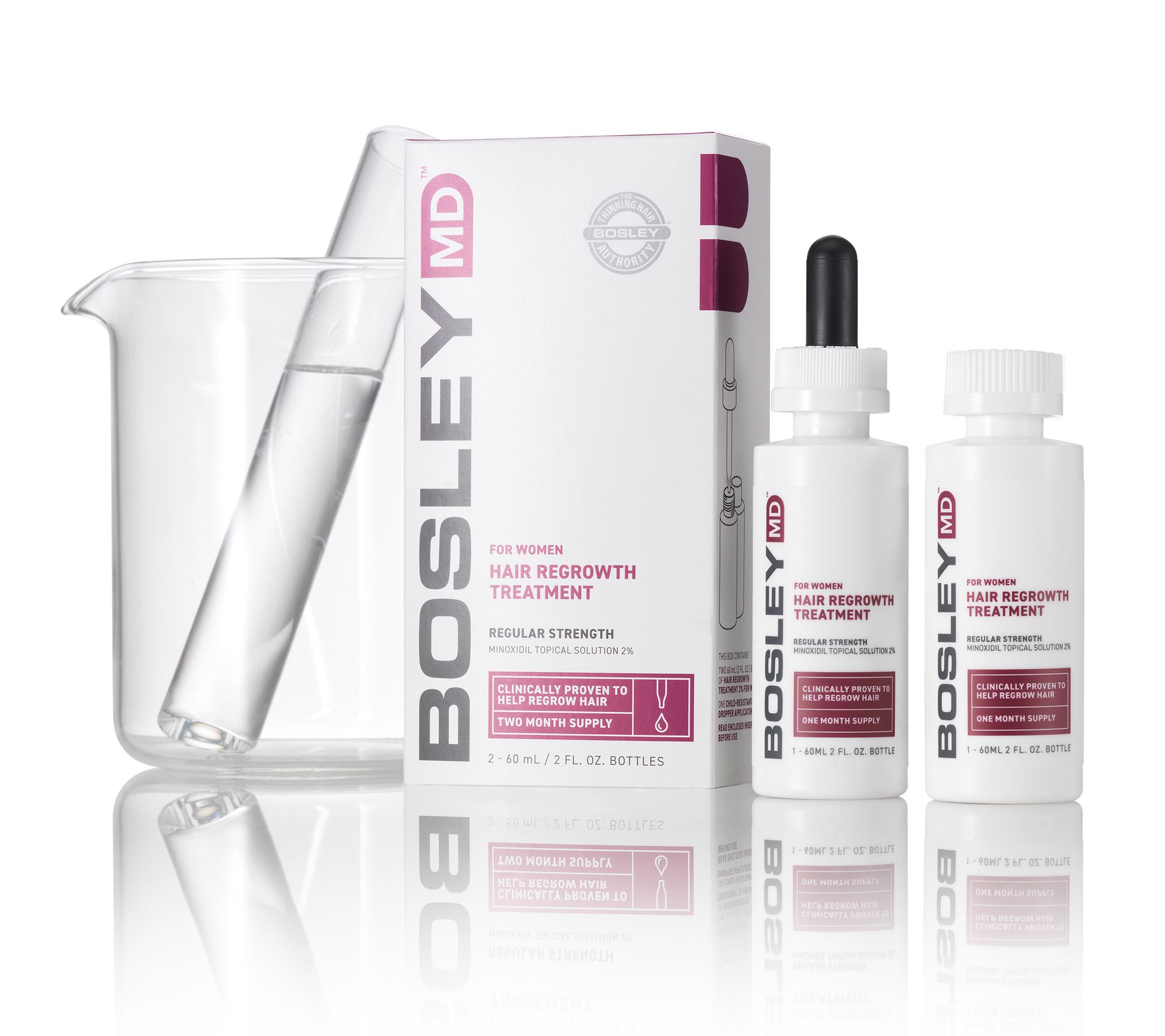 Bosley MD Women s Regrowth Treatment 2% Minoxidil Dropper