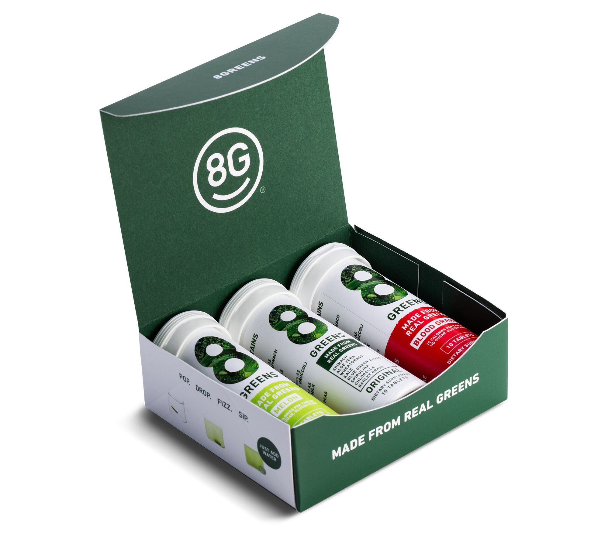 8Greens Effervescent Drink Tablets 60 Count Choice of Flavor