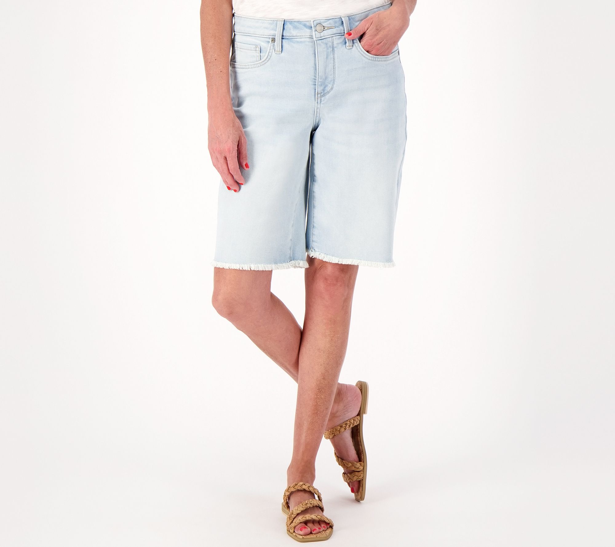 NYDJ Boyfriend Shorts w/ Frayed Hem- Brightside