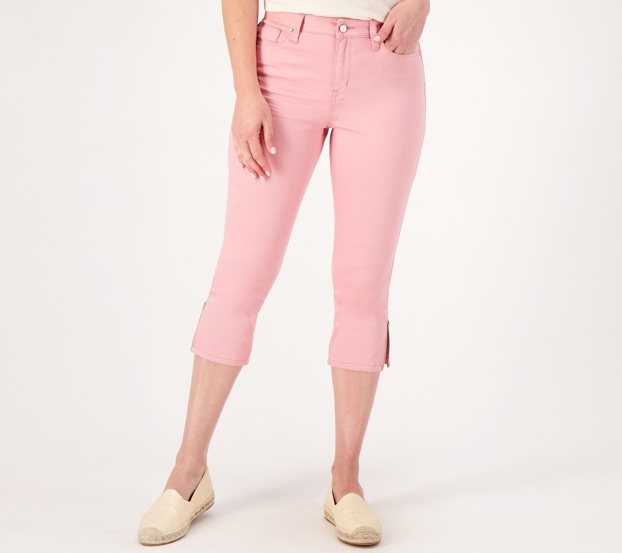 As Is Laurie Felt Tall Wave Denim 5Pocket Capri w/Ankle