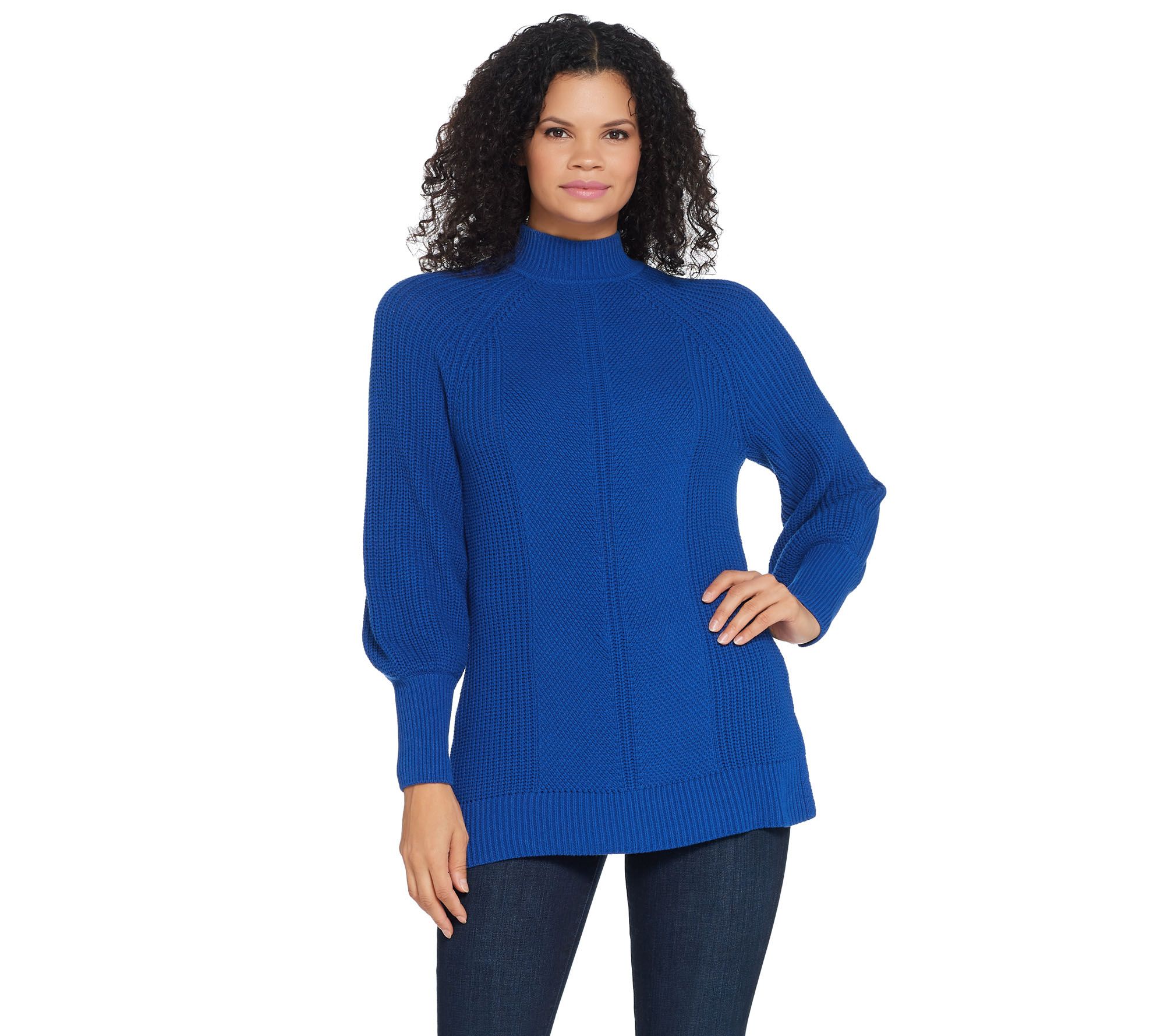 Isaac Mizrahi Live! Sleeve Engineered Stitch Sweater