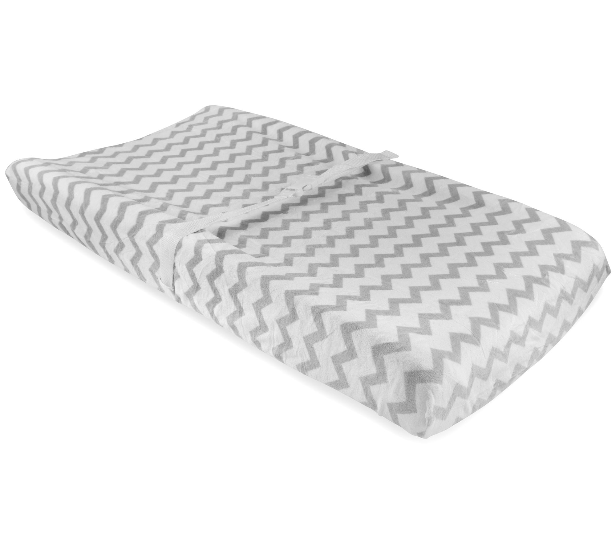 Ely's & Co. Grey Chevron Plush Velvet Changing Pad Cover