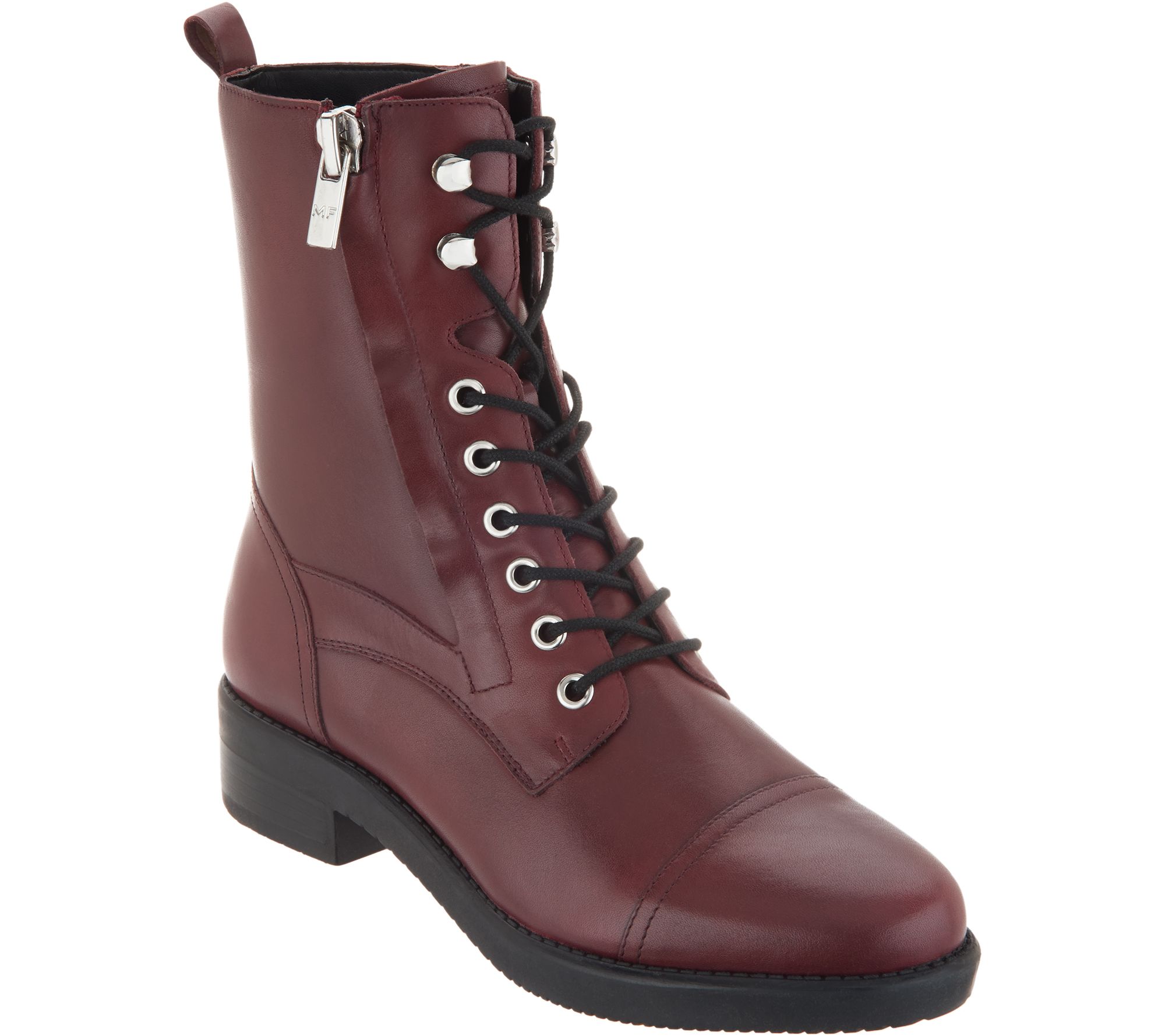 franco sarto canon leather combat boots