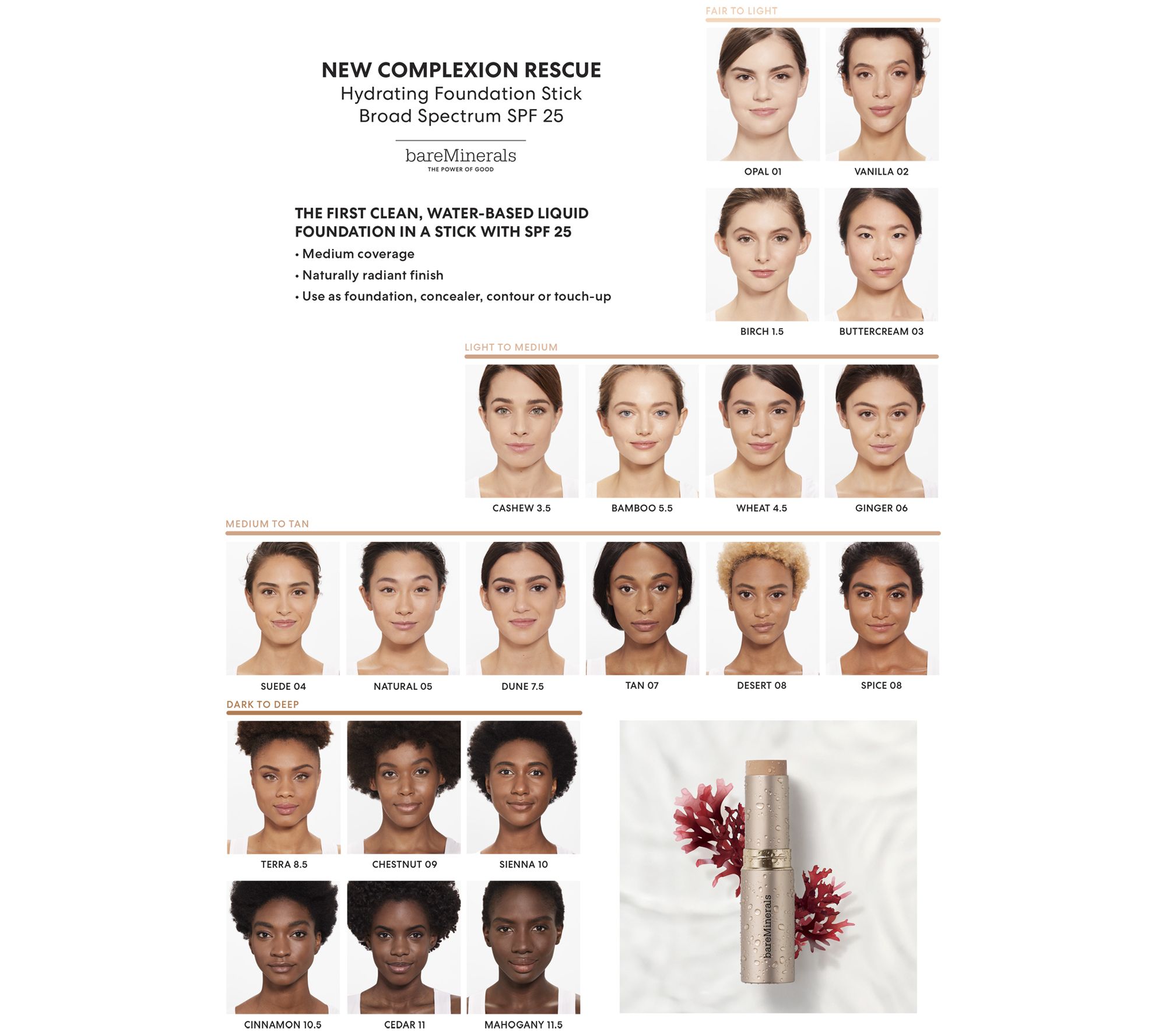 Bare Minerals Tinted Moisturizer Color Chart