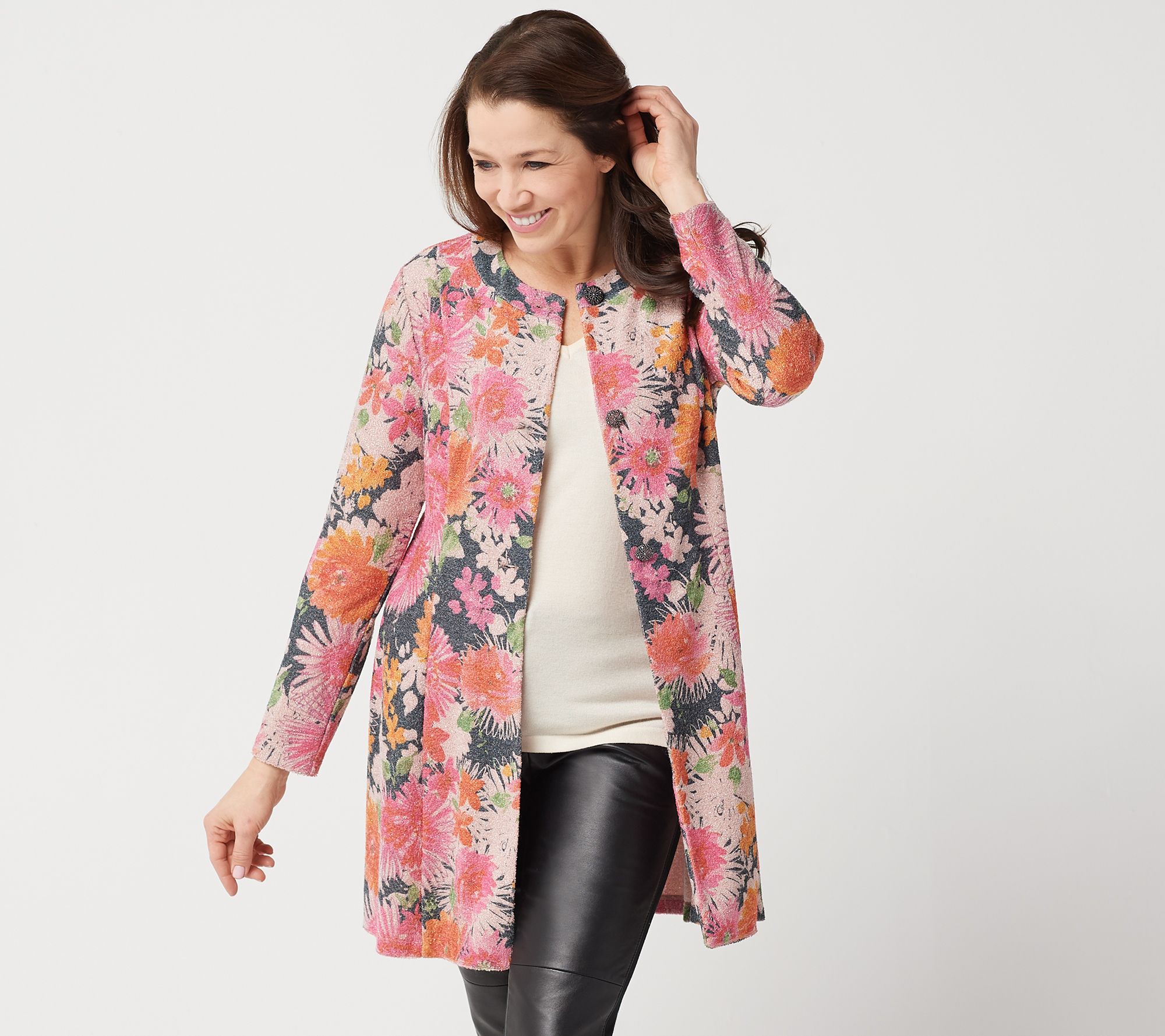 printed duster cardigan