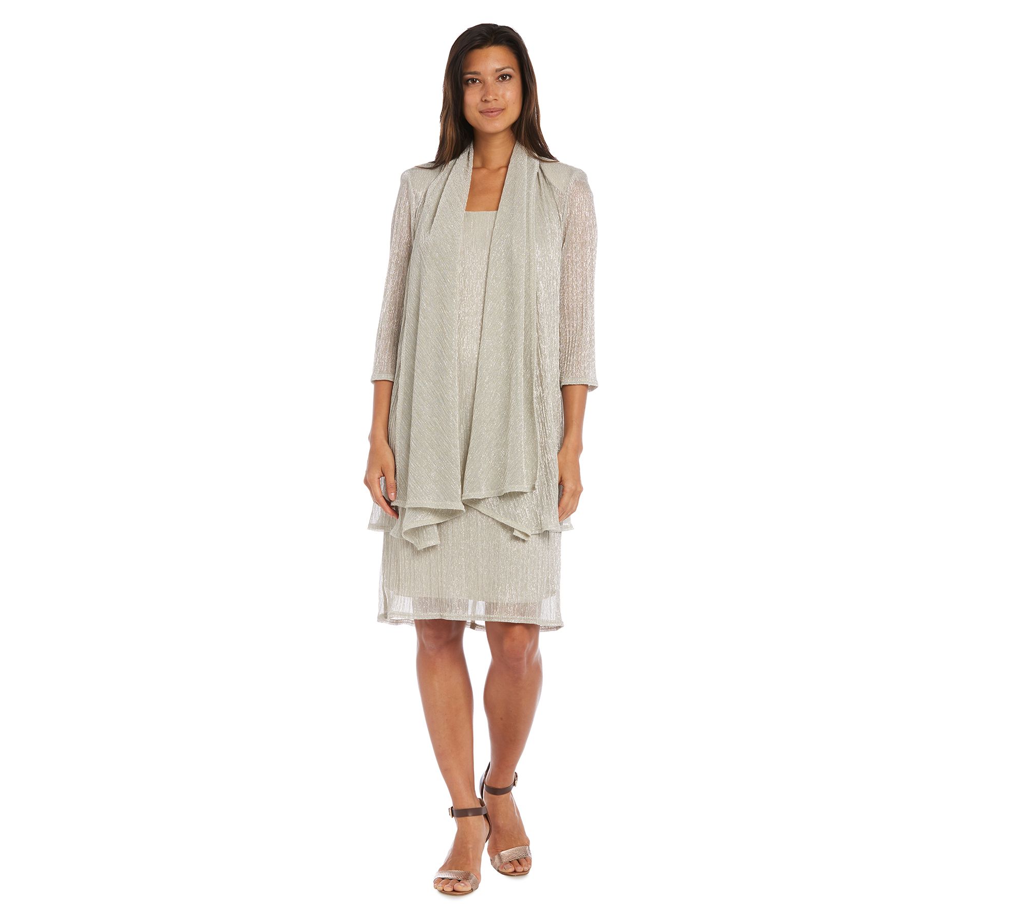 sleeveless dress with cardigan