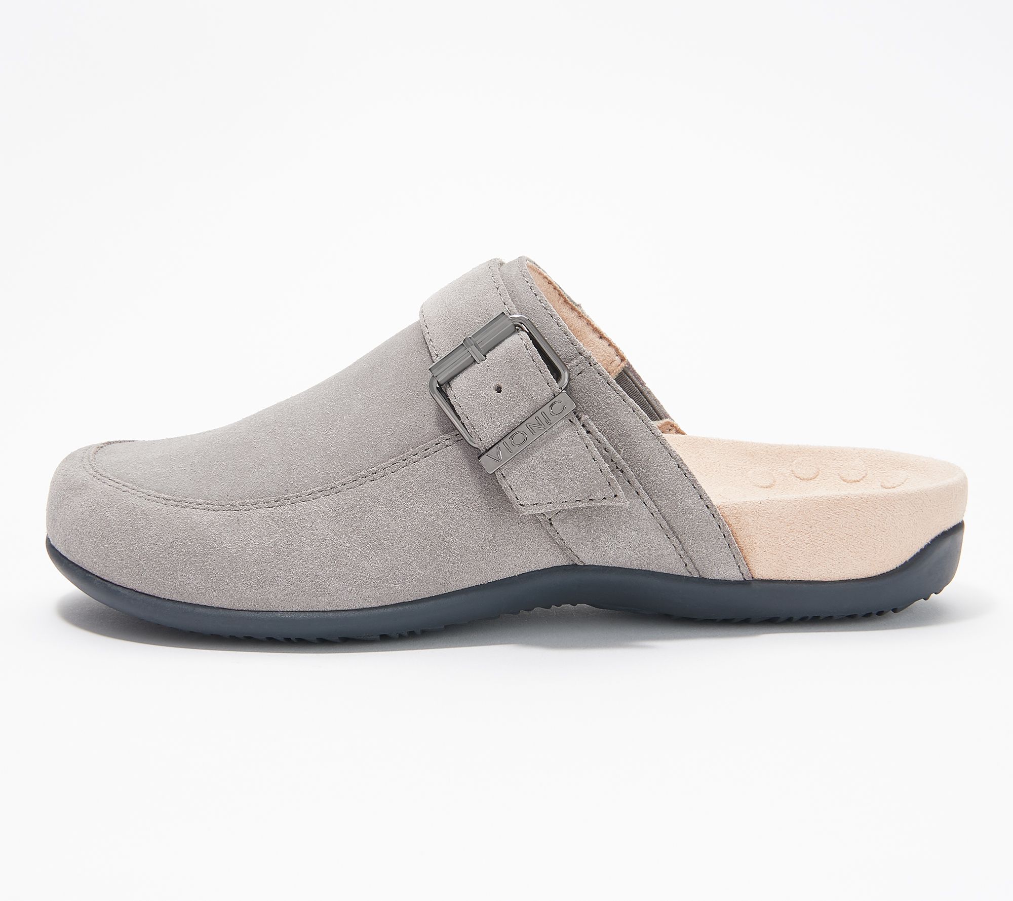 suede slip on mules