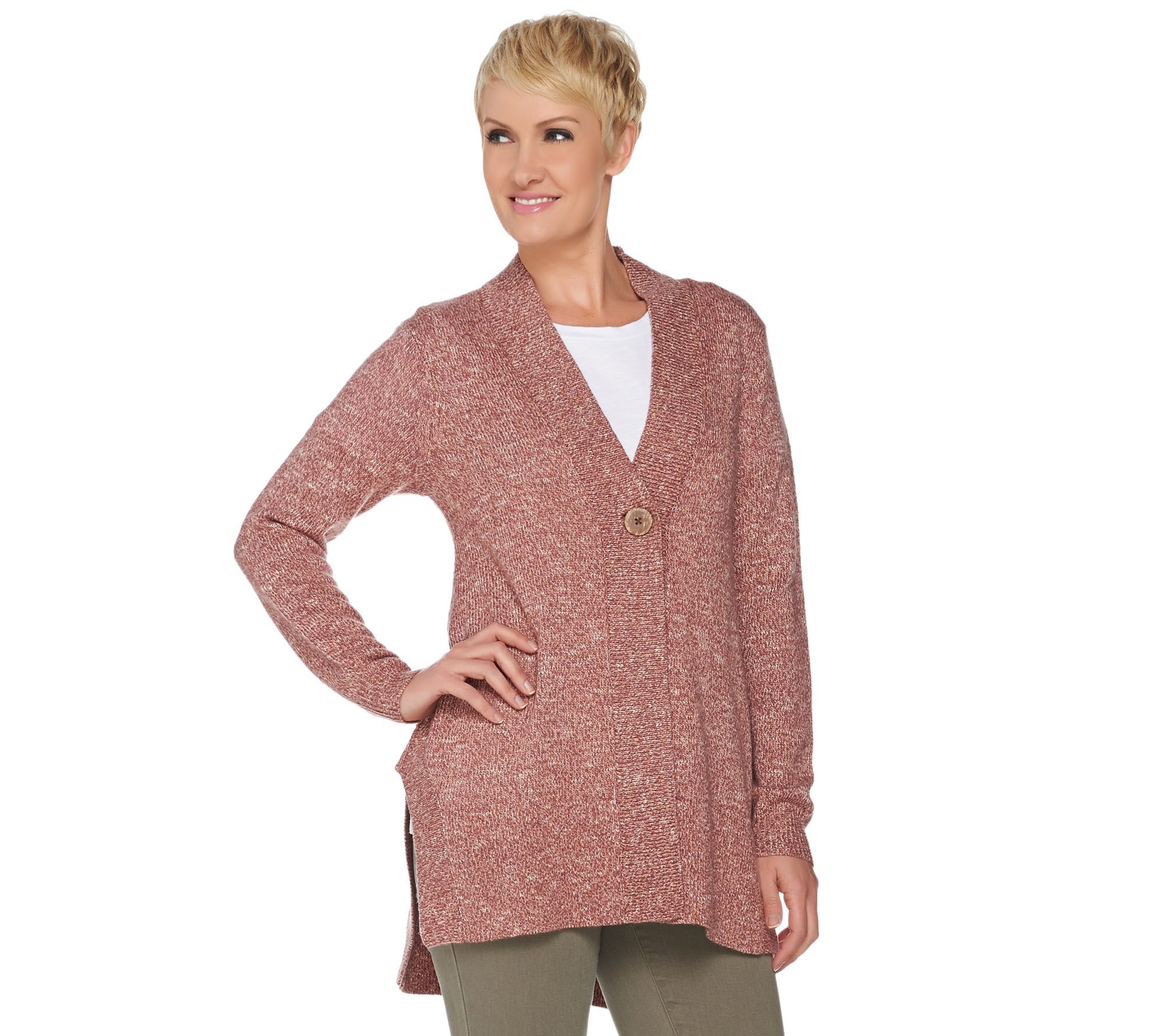 Studio by Denim & Co. Long Sleeve Sweater Cardigan Page 1 —