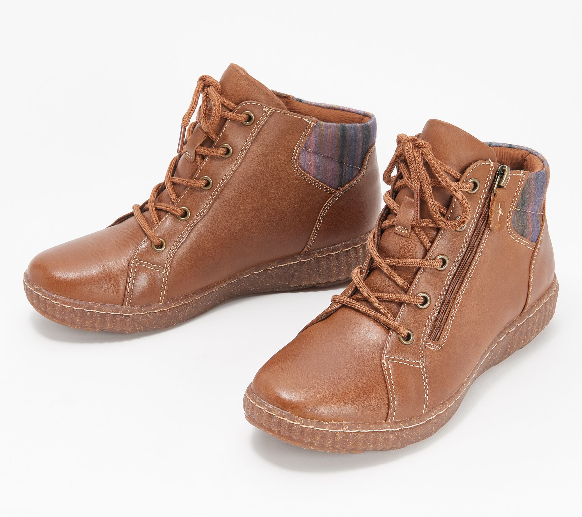 Clarks Collection Leather Lace-Up Ankle Boots- Caroline Park