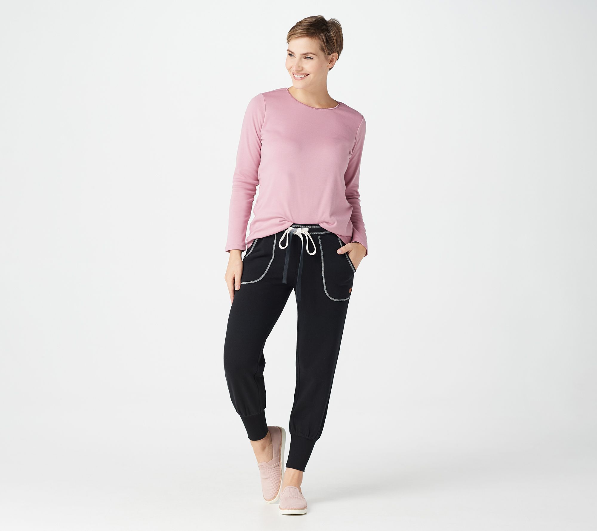 peace world print elastic waist jogger pants