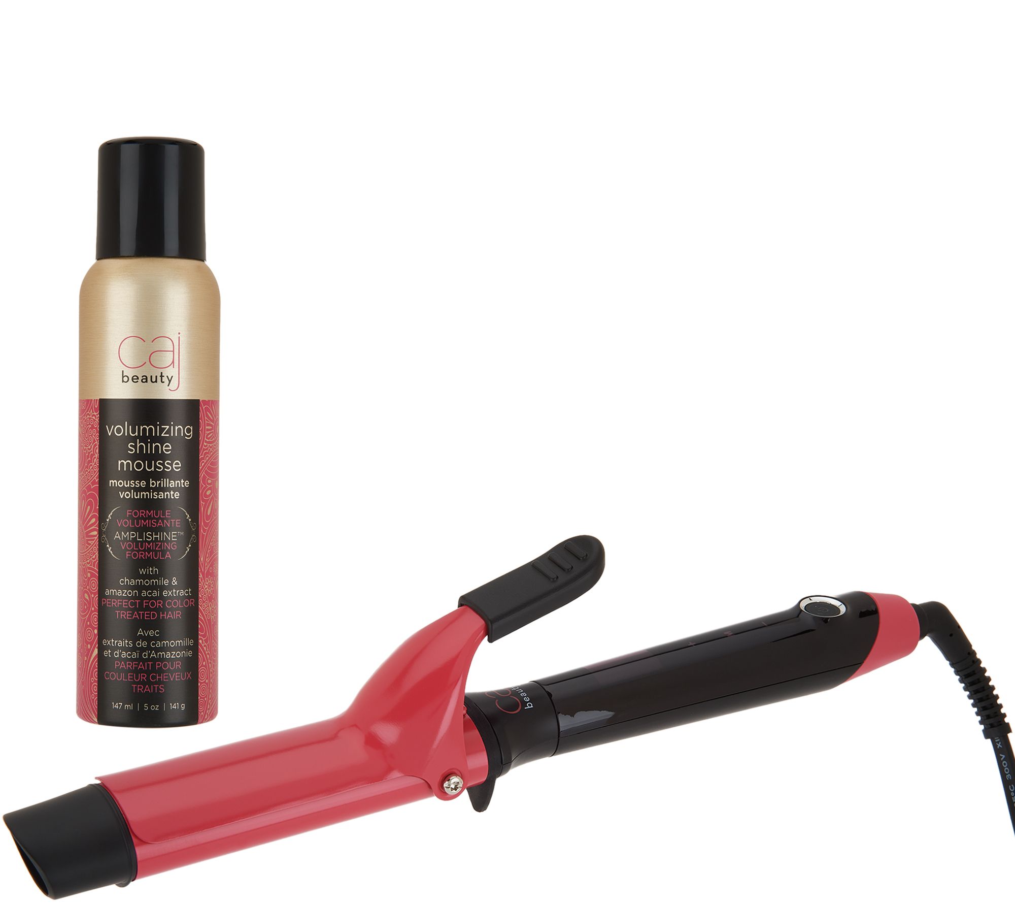 Caj Beauty Oval Voluminator Curling Iron W Mousse Page 1 Qvc Com