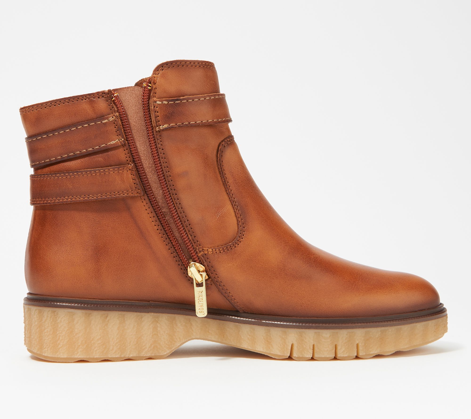 Pikolinos Leather Buckle Ankle Boots —