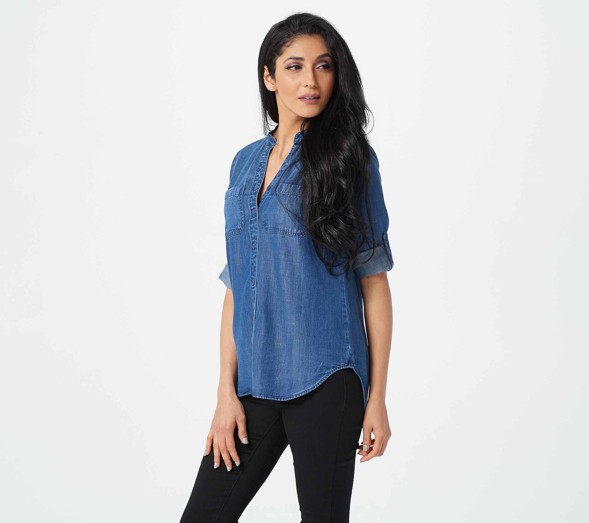 qvc side stitch shirts