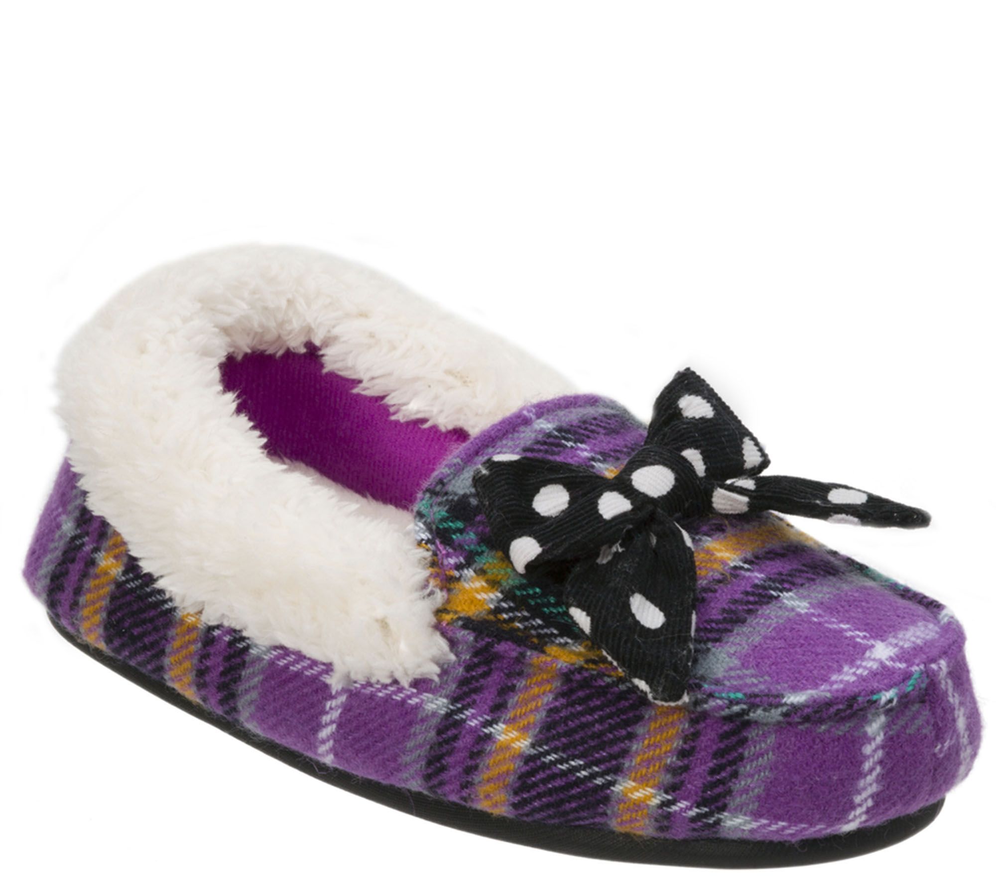 plaid moccasin slippers