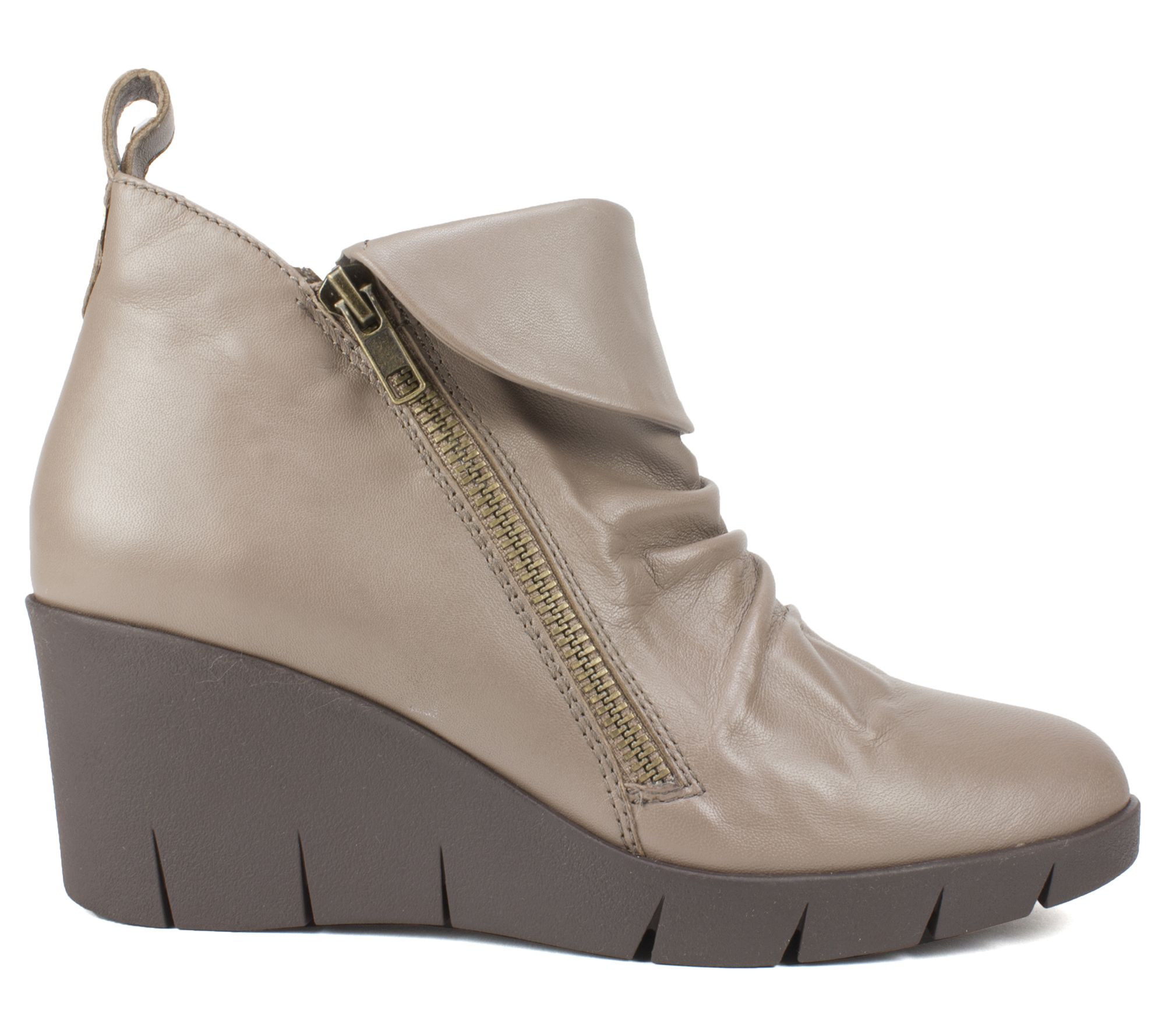 manet leather wedge booties