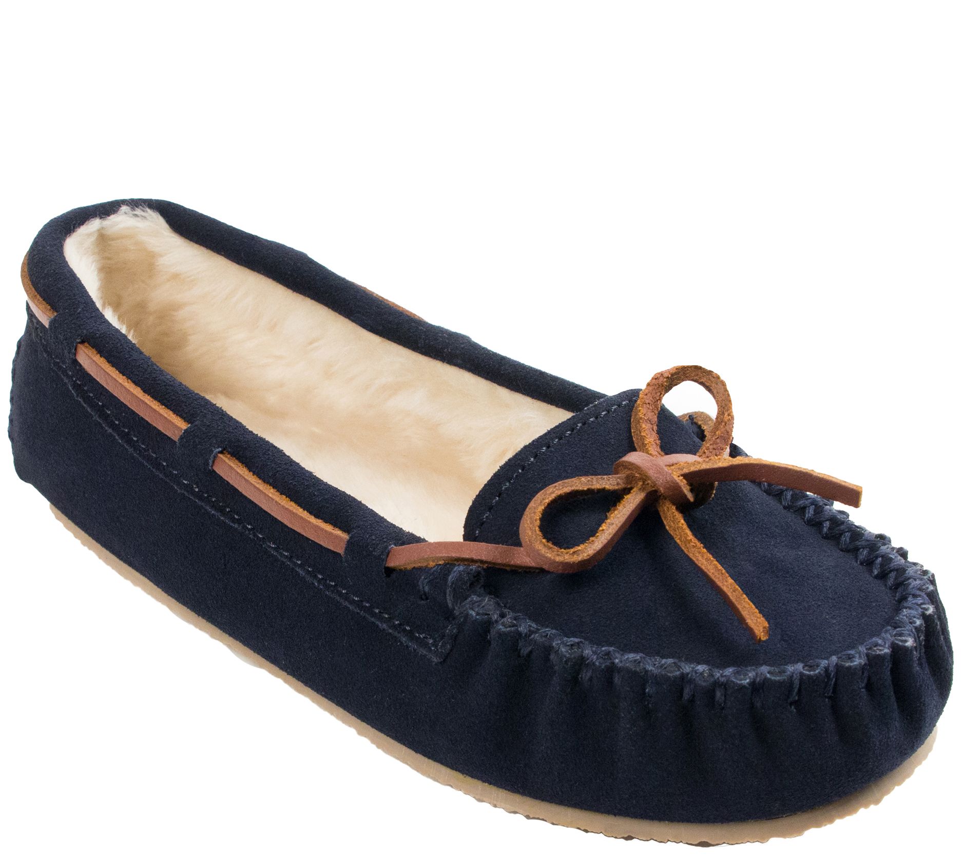 Minnetonka Women's Cally Navy Moc Slippers