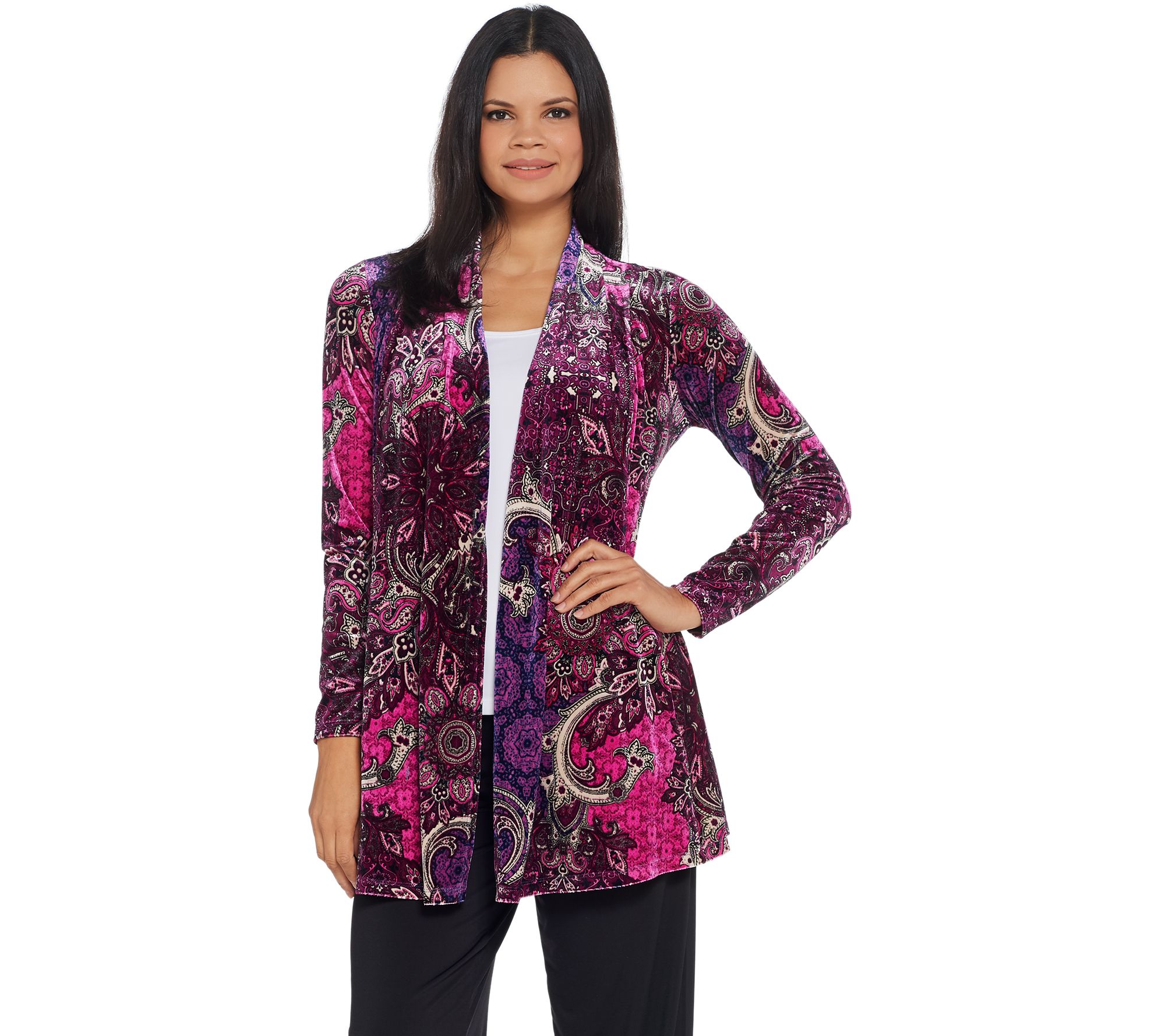 susan graver open front cardigan