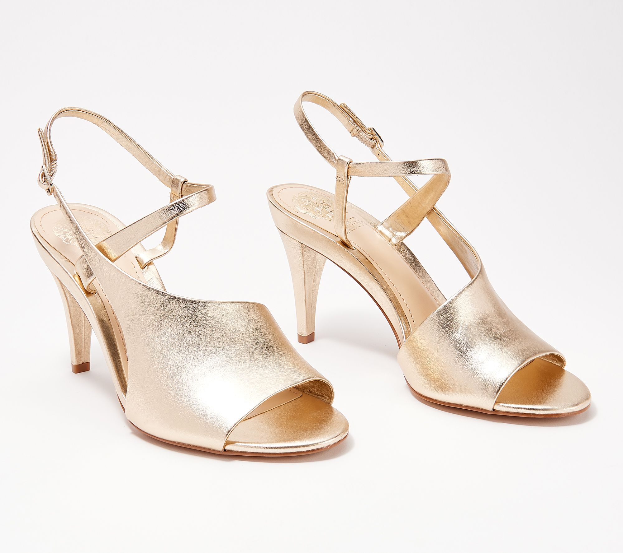 Vince Camuto Leather Heeled Strappy Sandals - Razanya