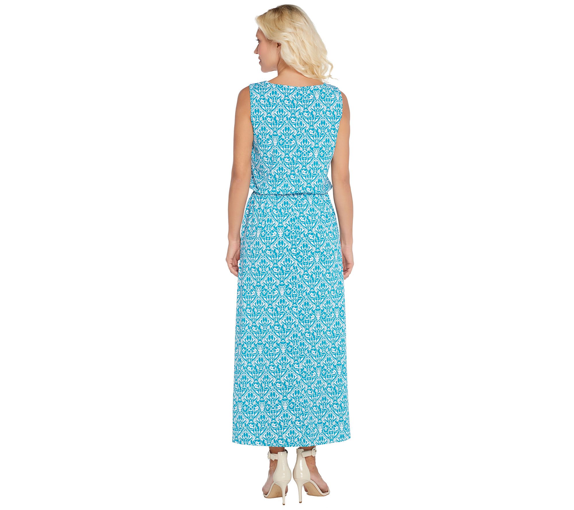 Joan Rivers Petite Length Printed Knit Maxi Dress with Pockets Page 1