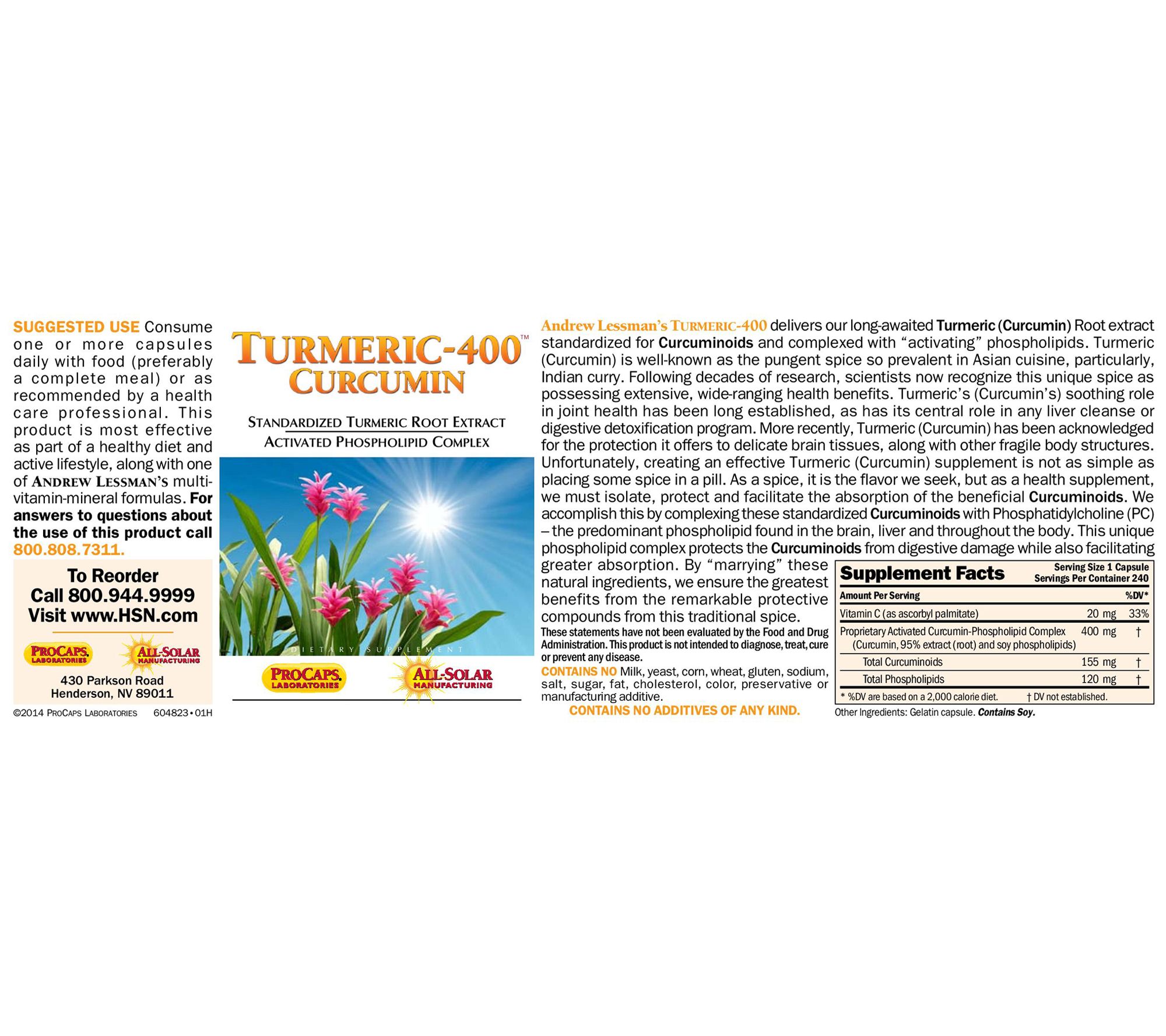Andrew Lessman Turmeric 400 60 Capsules