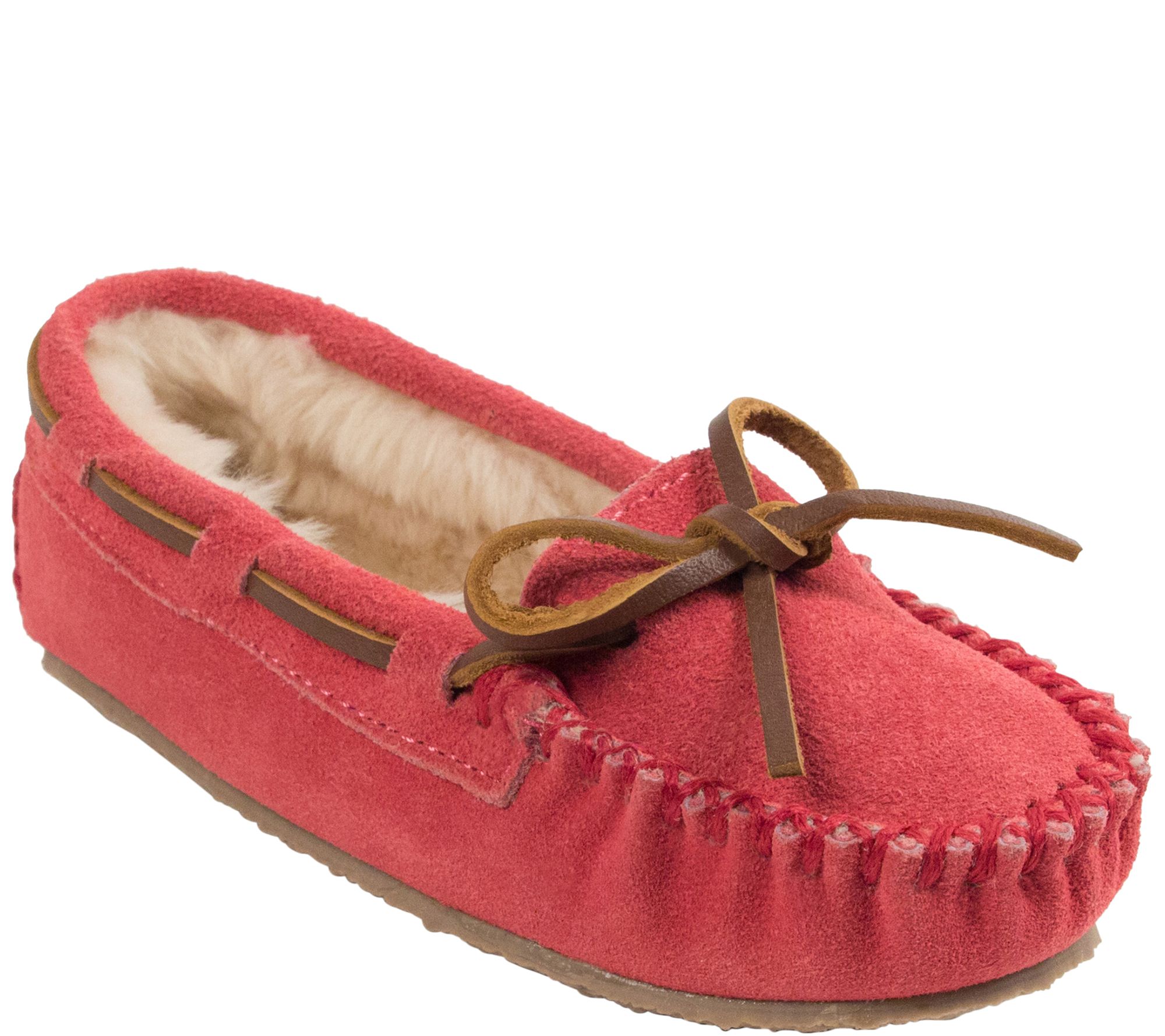 Minnetonka Children's Cassie Hot Pink Moc Slippers - QVC.com