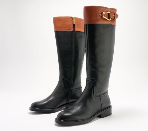 Botas de Montar de Cuero de Pantorrilla Ancha Vince Camuto