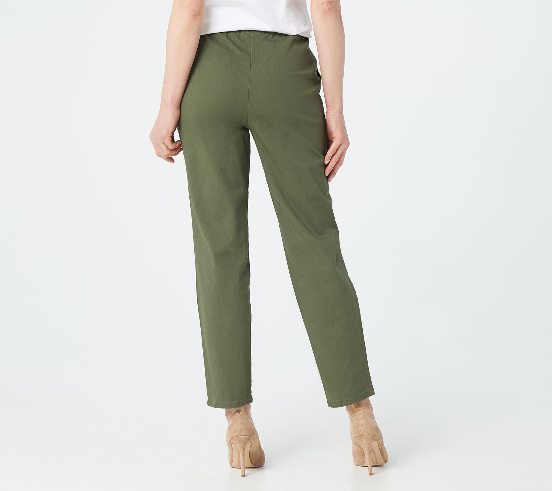 Denim & Co. Original Waist Stretch Petite Side Pocket Pants- Seasonal ...