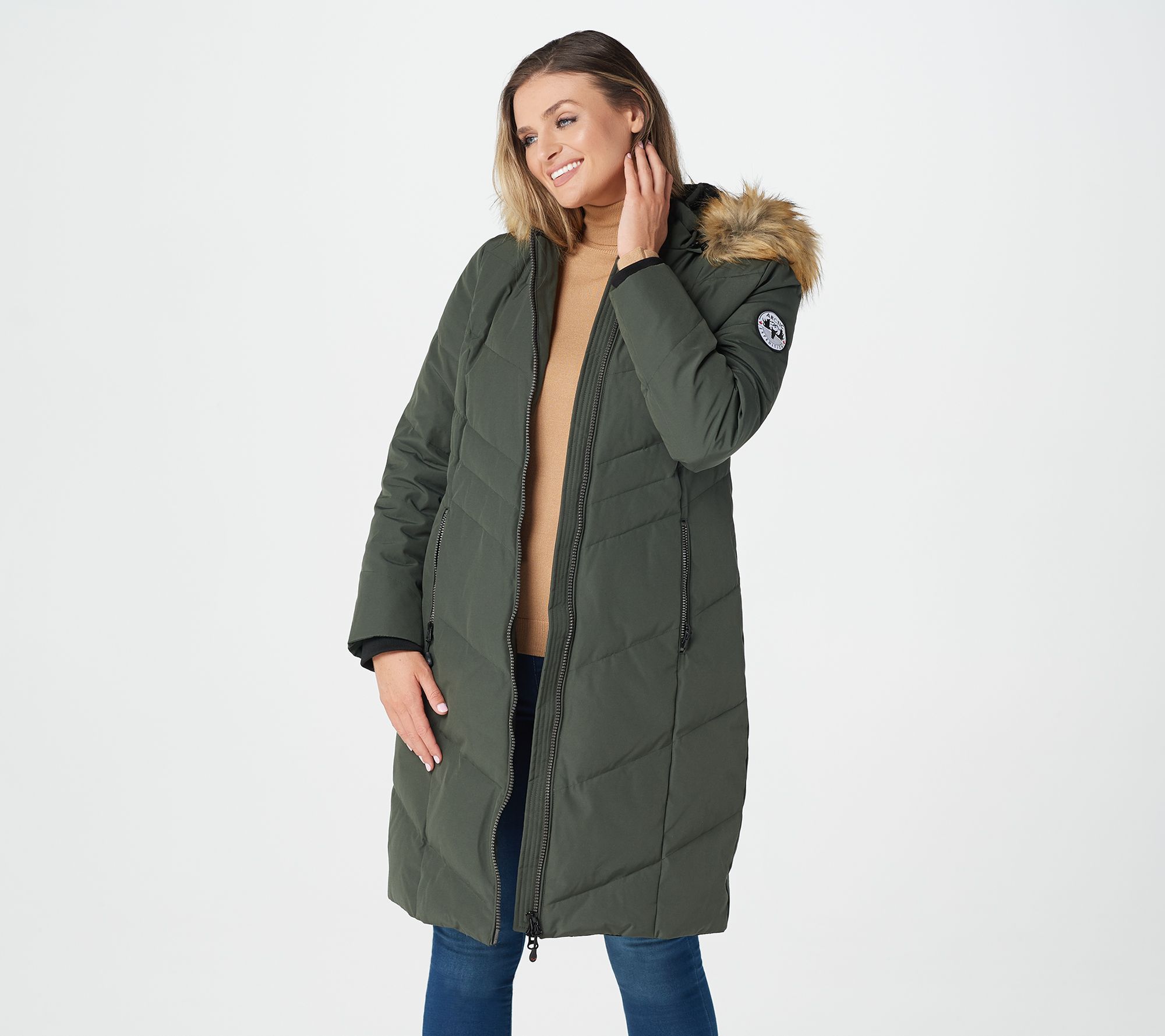 Image result for Arctic Expedition Quilted Down Coat with Removable Hood