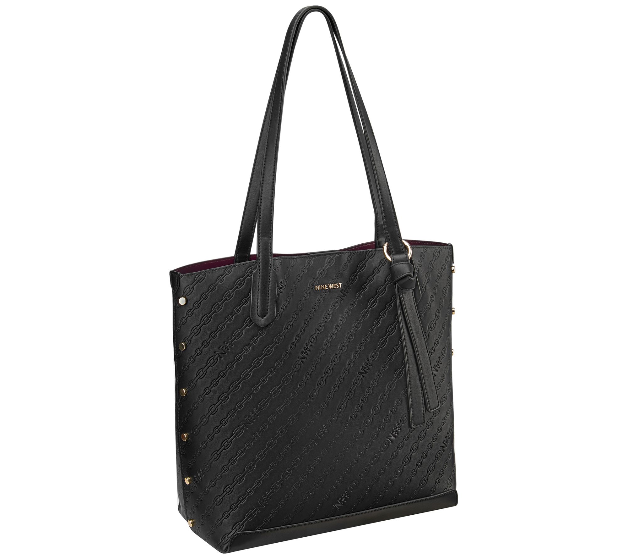 nine west black tote bag