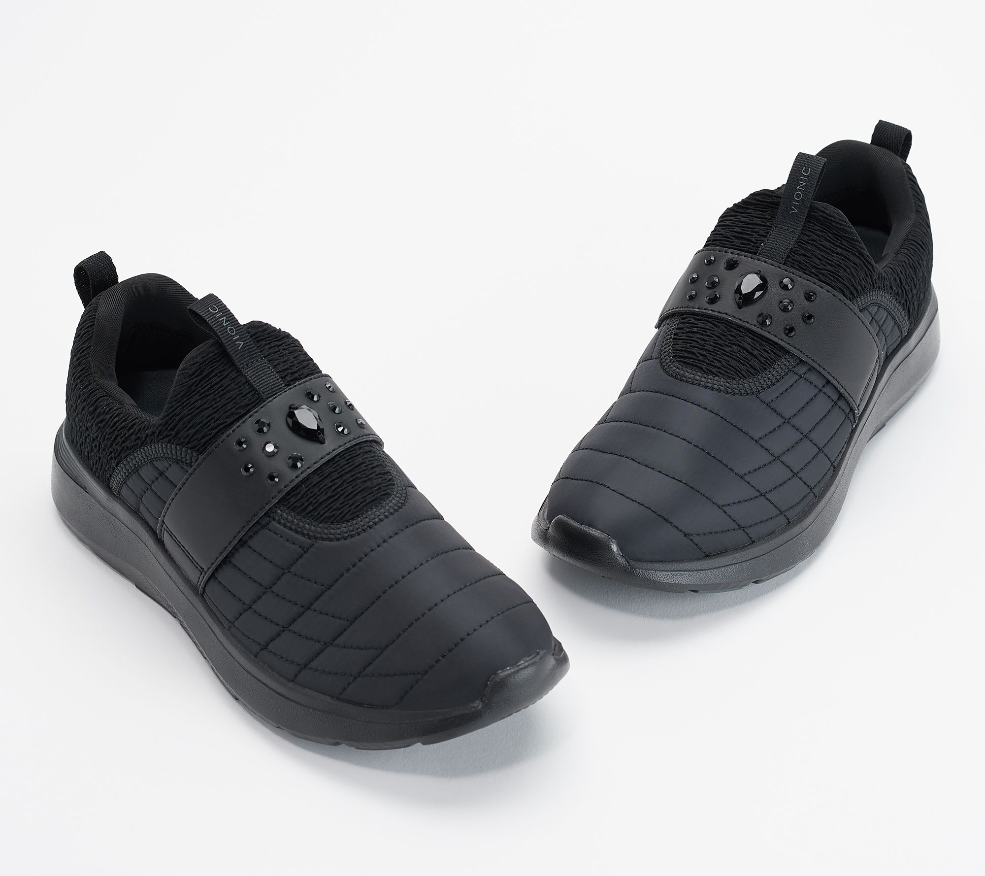 vionic black slip on sneakers