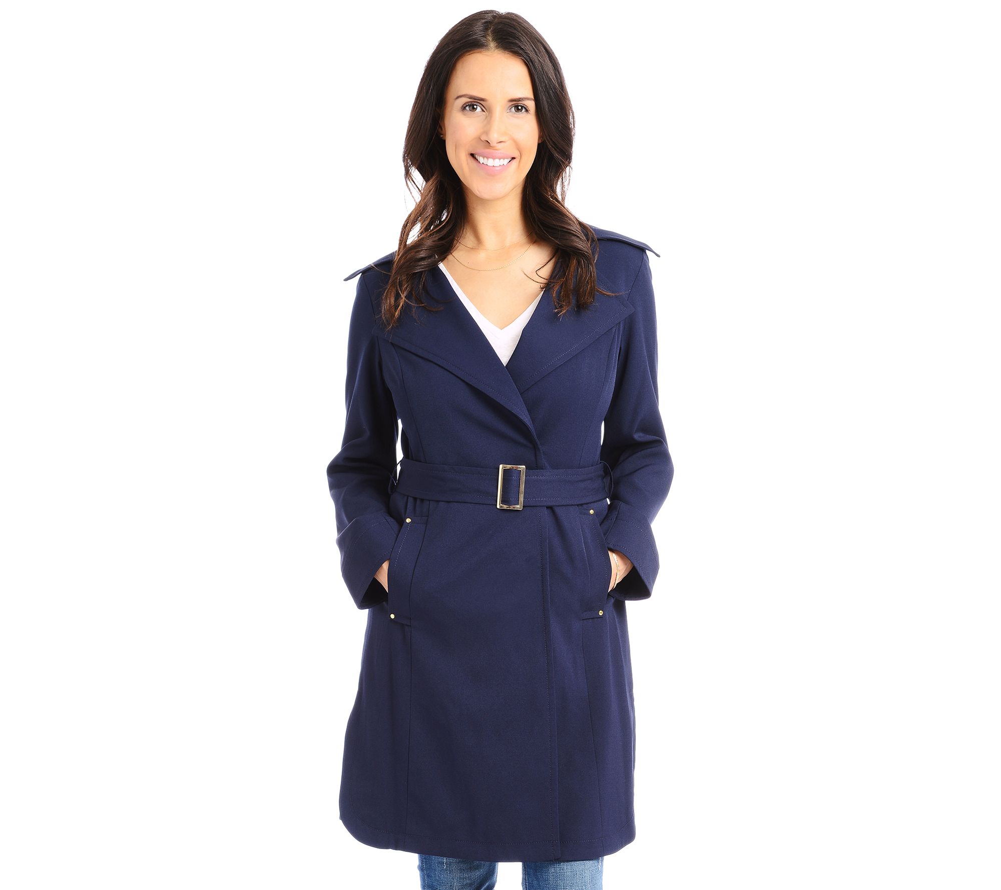 Vince Camuto Belted Drape Trench Coat