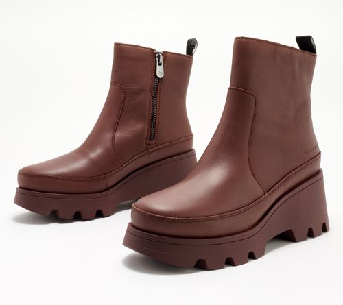 Botas de Cuero Impermeables con Tacón Cougar -