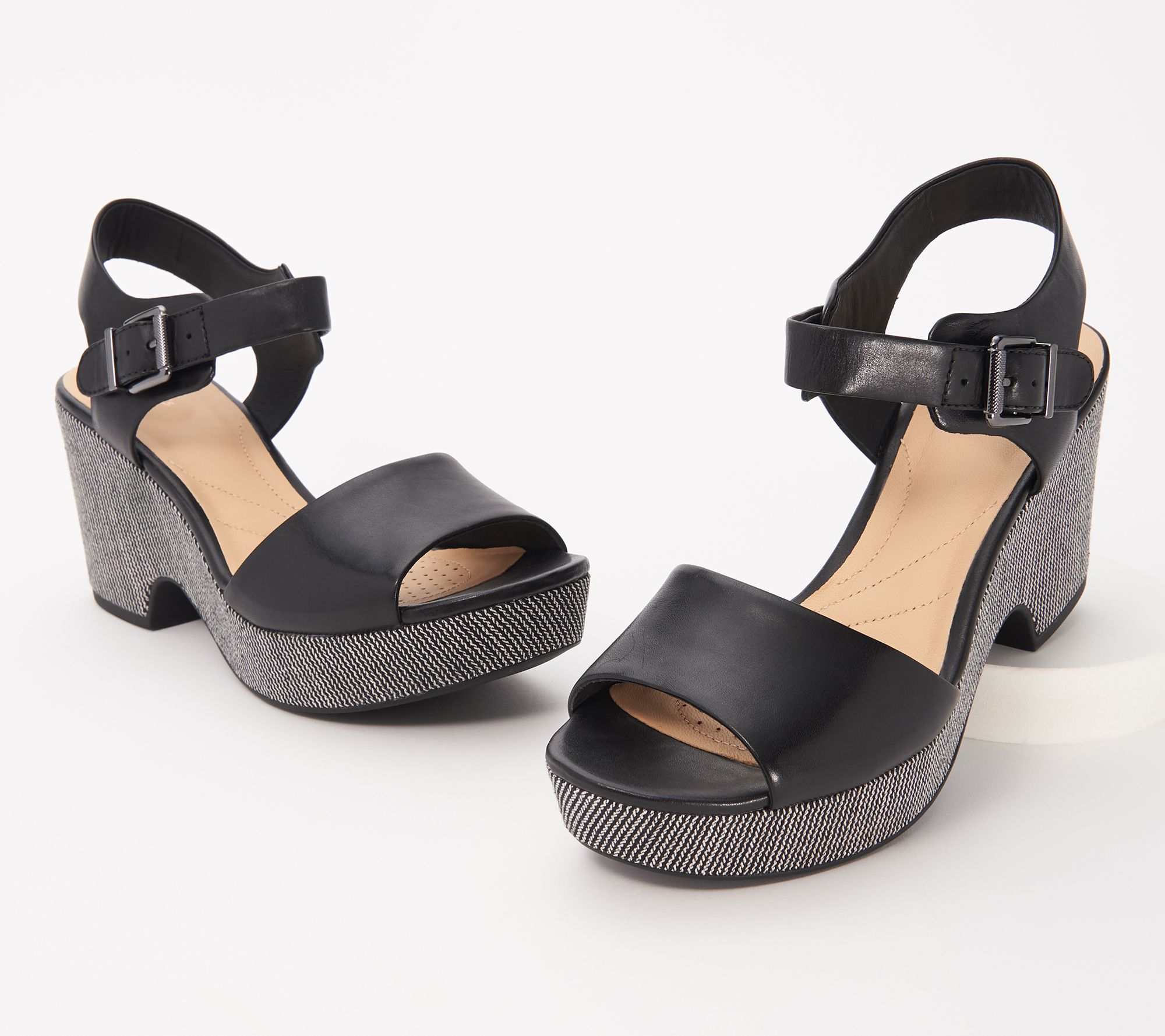 janna perforated wedge sandal
