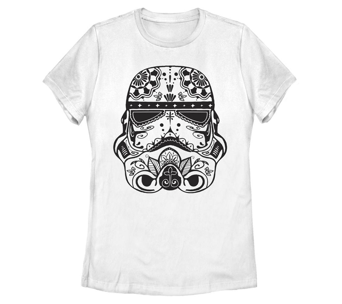 Fifth Sun Women's Star Wars Sugar Skull Troop W ite Tee