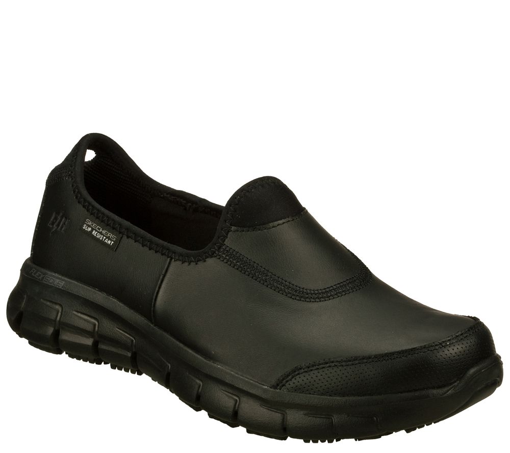 skechers leather slip on