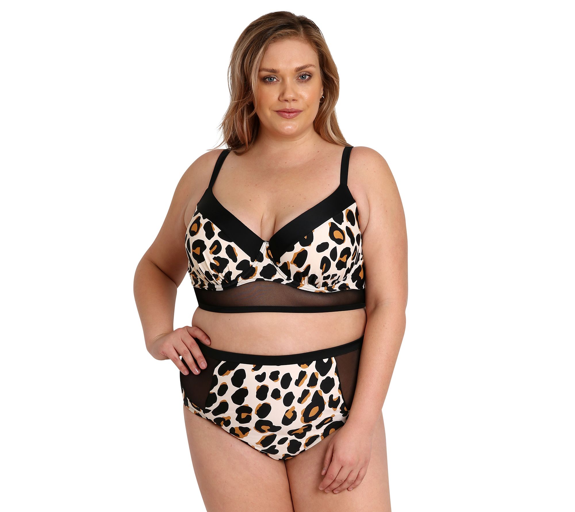 cheetah print swim top