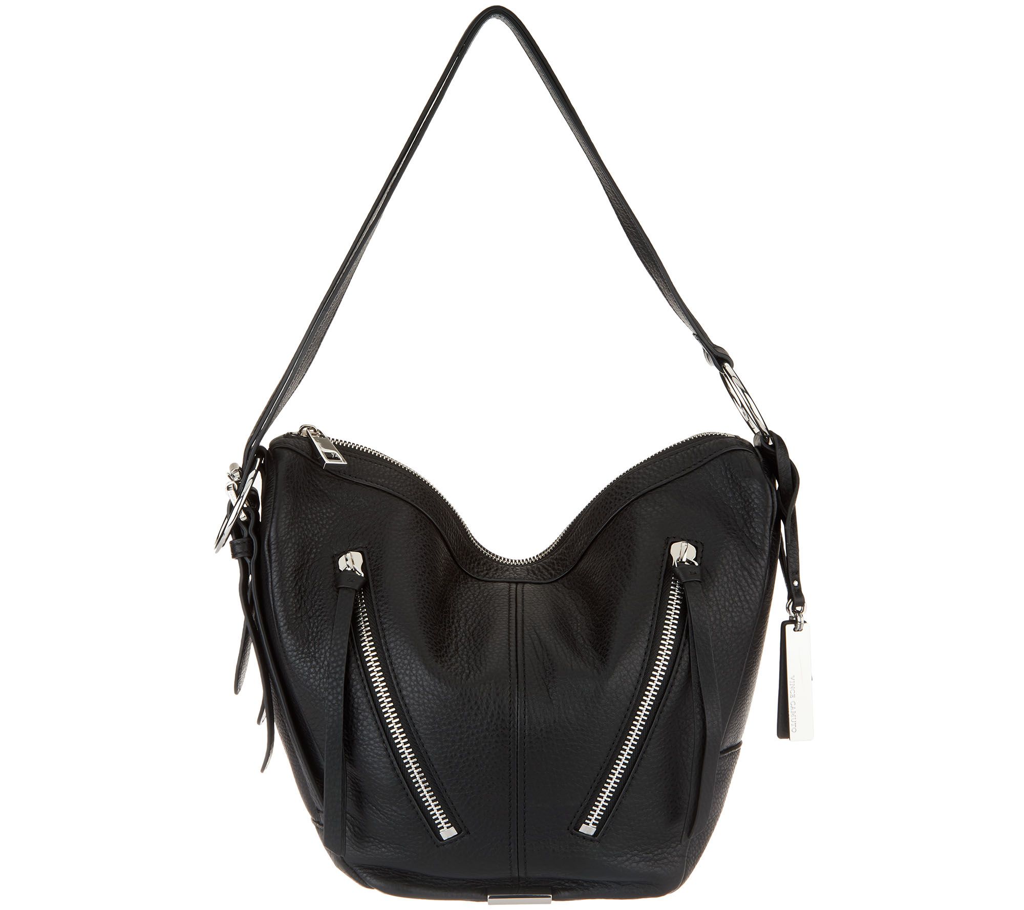 vince camuto black leather backpack