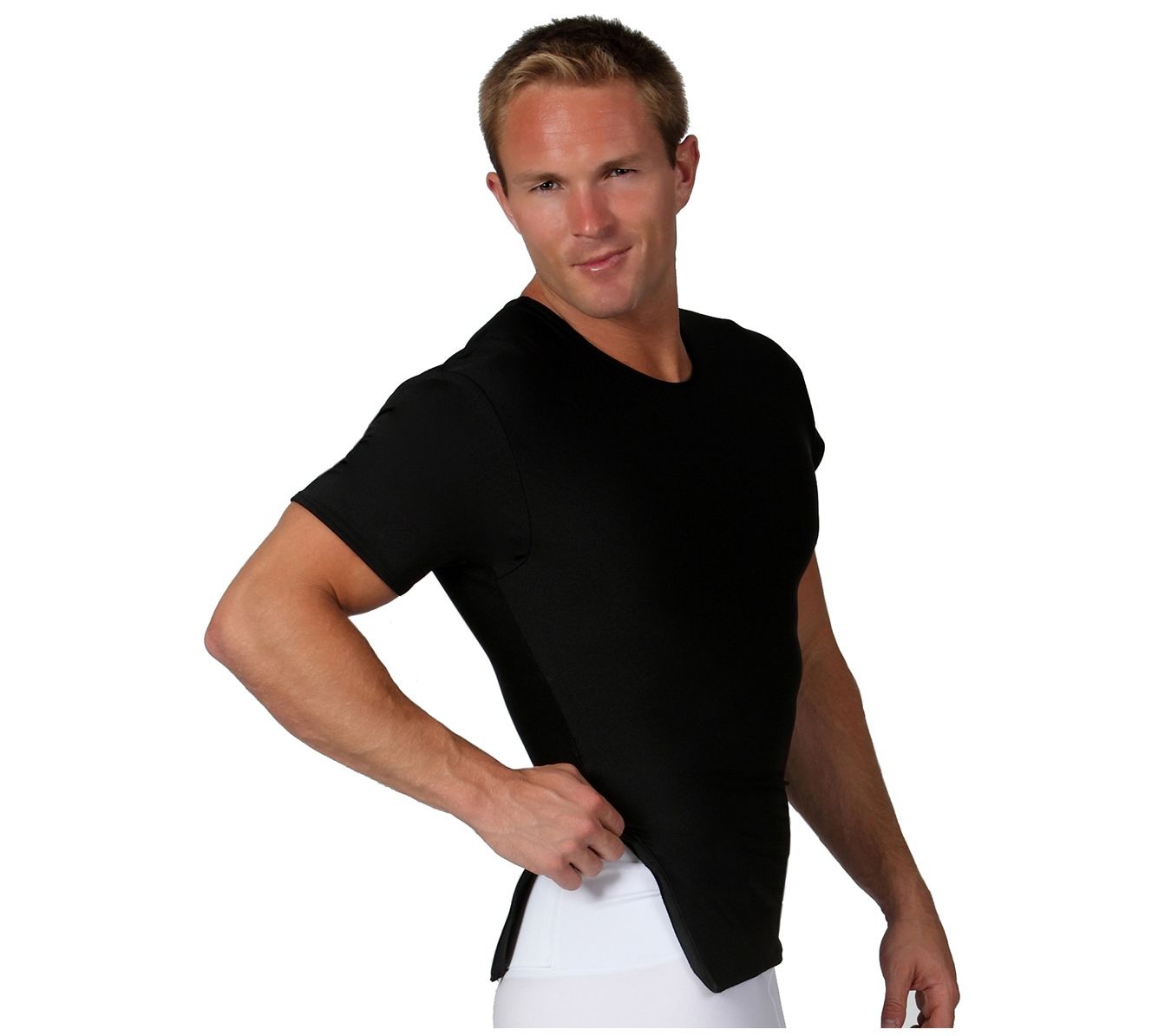 InstantFigure Men's Compression Side Zip Short leeve Shirt