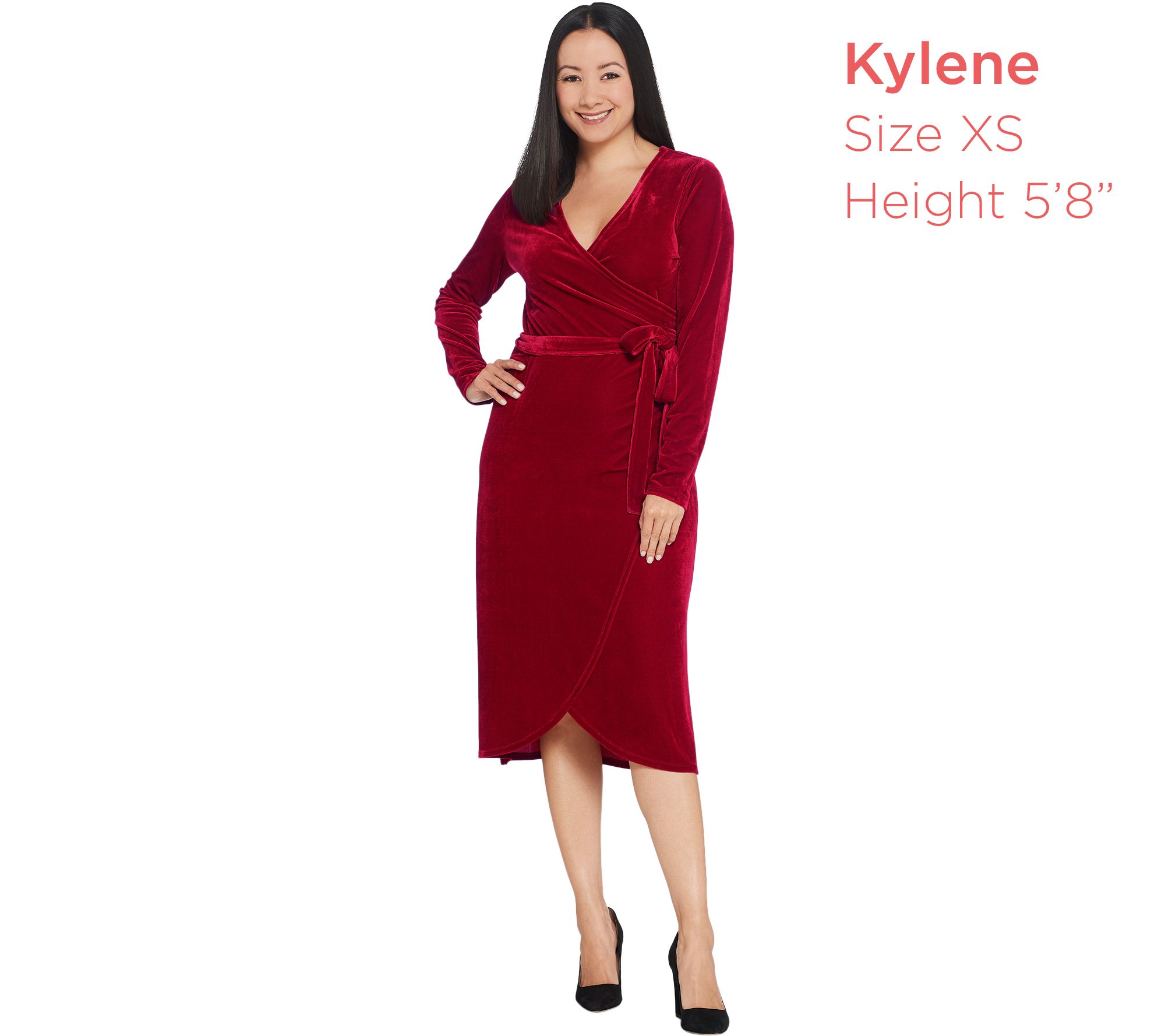 velvet faux wrap dress