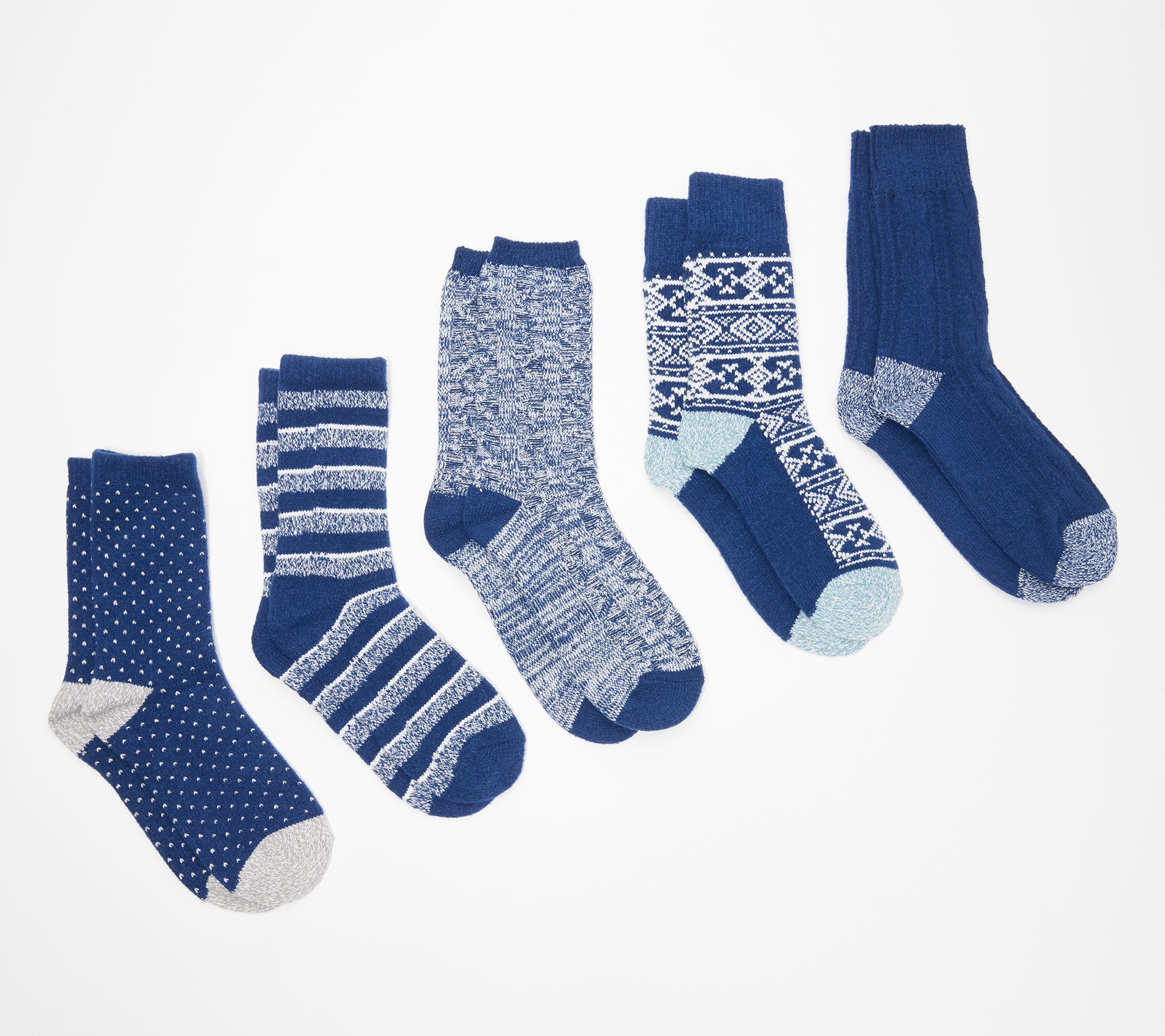 Cuddl Duds Winter Boot Crew Socks Set of 5
