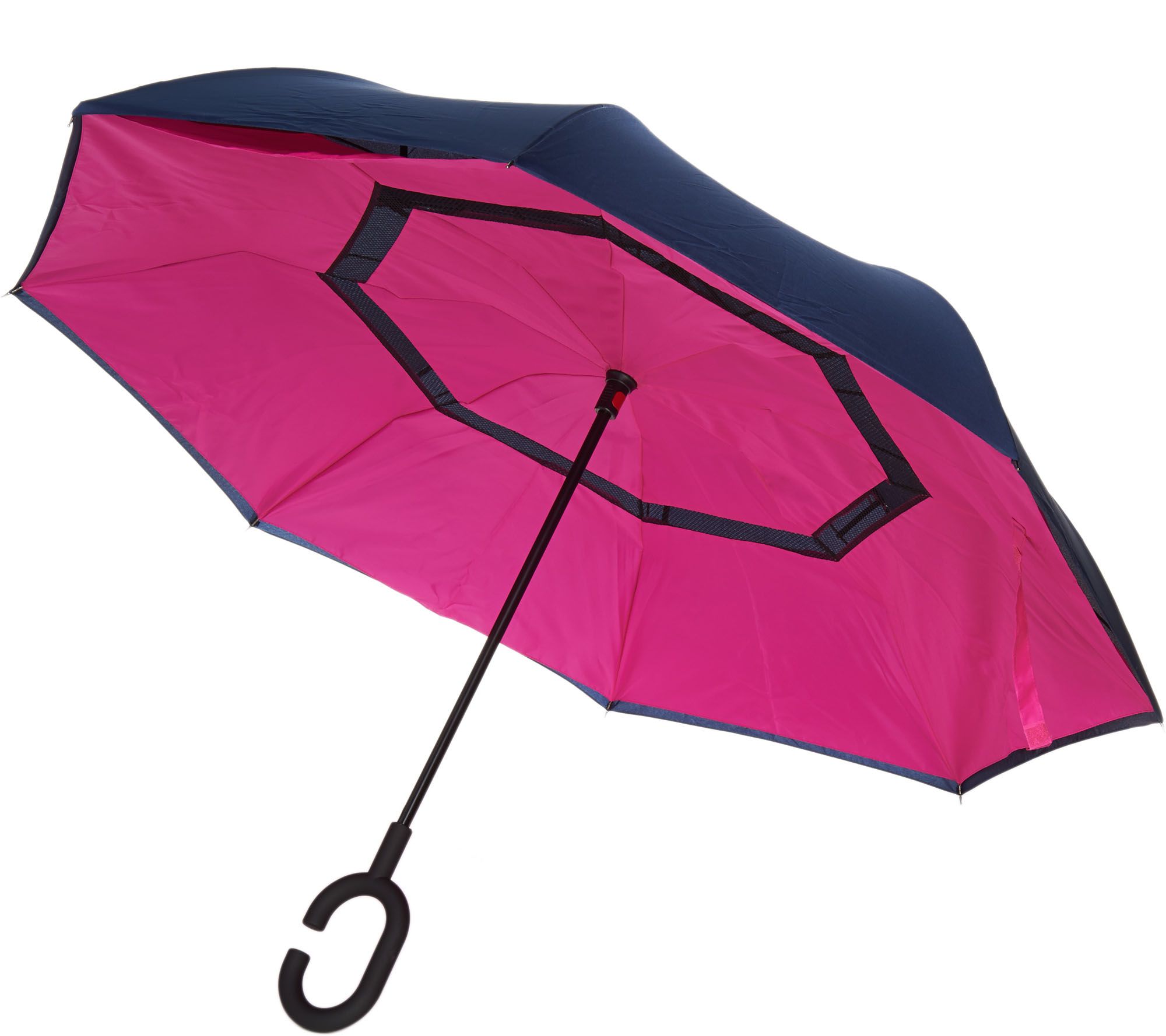 Revers-A-Brella Double Layer Inverted No Drip Deluxe Umbrella w Case ...