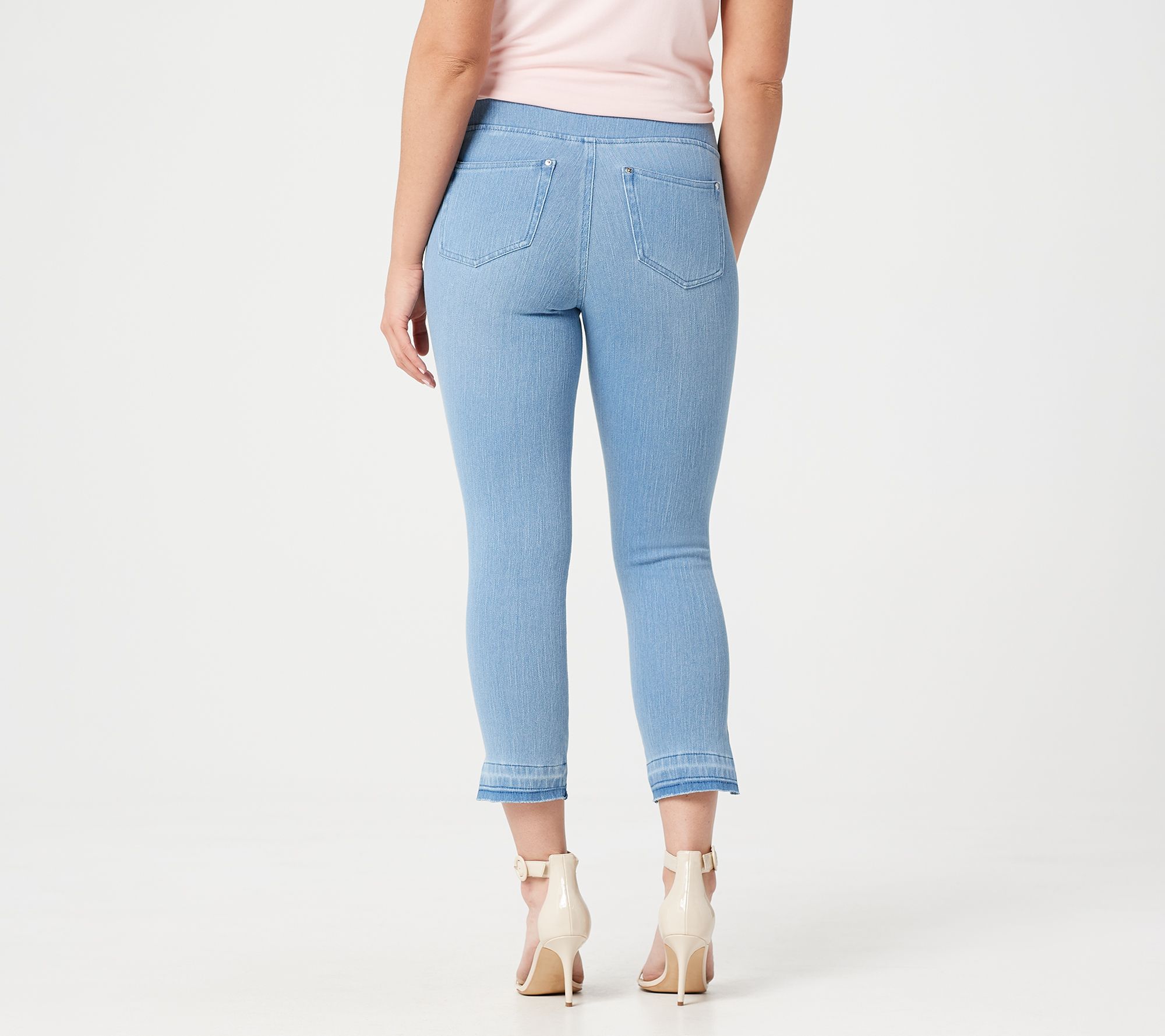 Belle By Kim Gravel Flexibelle Released Hem Cropped Jeans - QVC.com