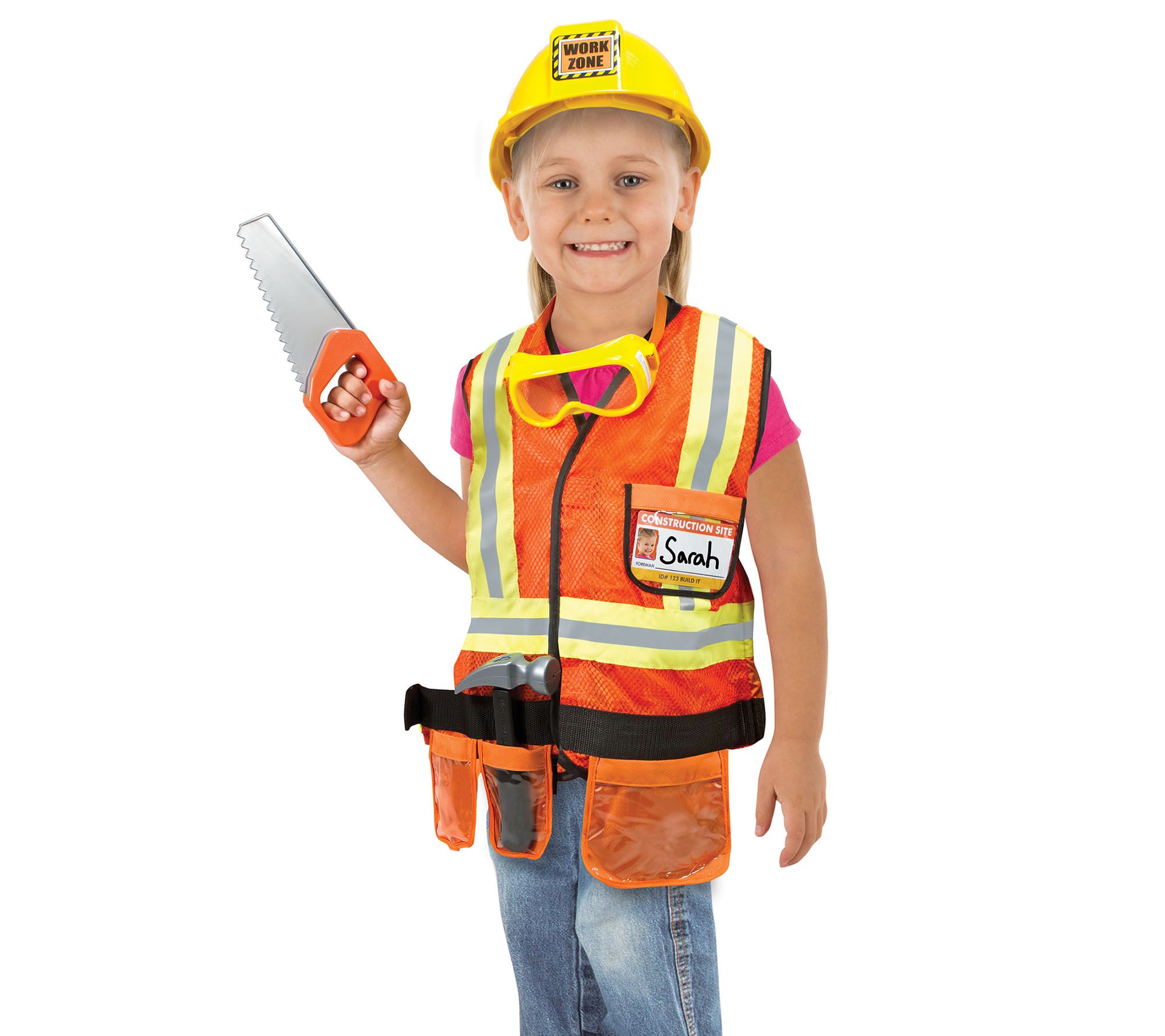 Melissa Doug Construction  Worker  Role Play Costume  Set 