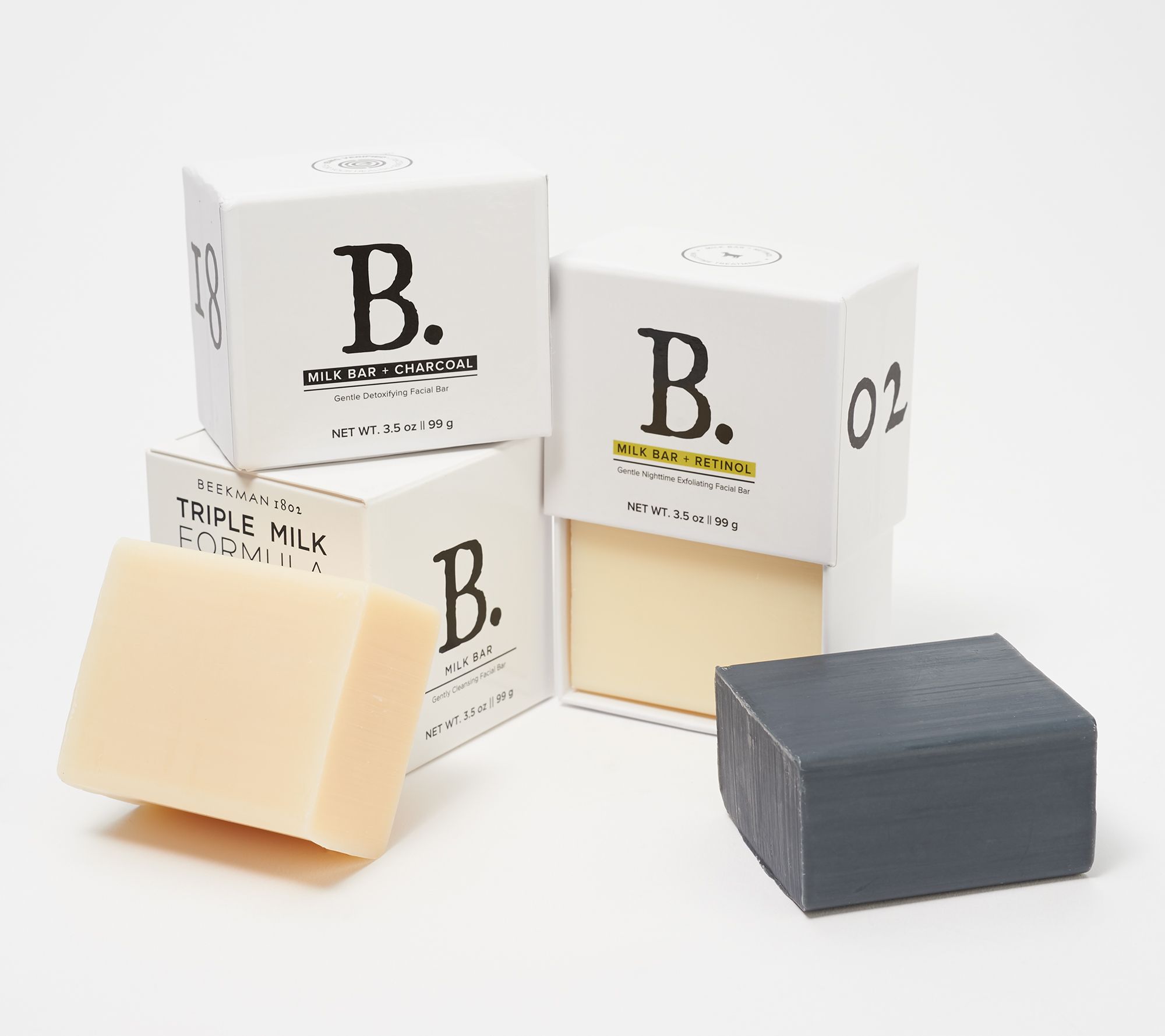 Beekman 1802 Triple Milk Retinol, Charcoal & Milk Facial Bars — QVC.com