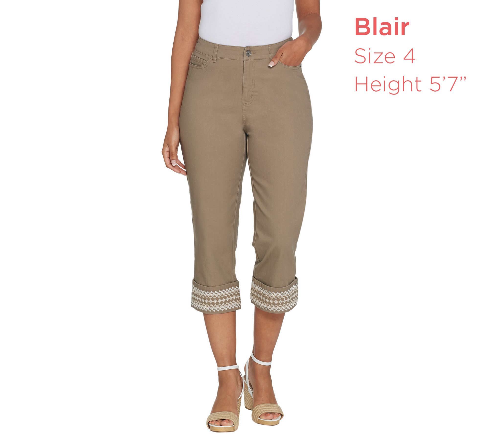 qvc denim and co capri pants