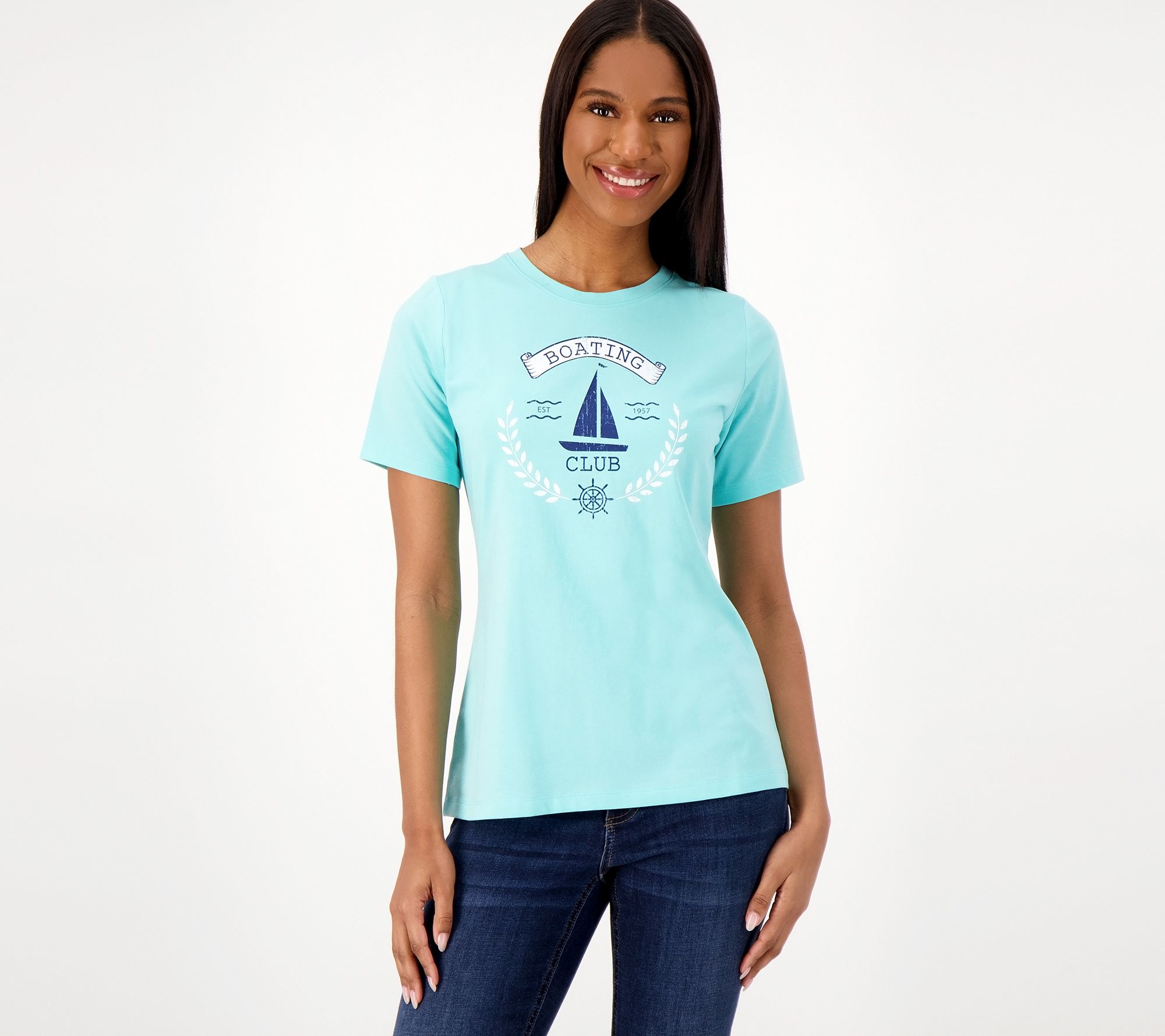 Denim & Co. Active Graphic Tee