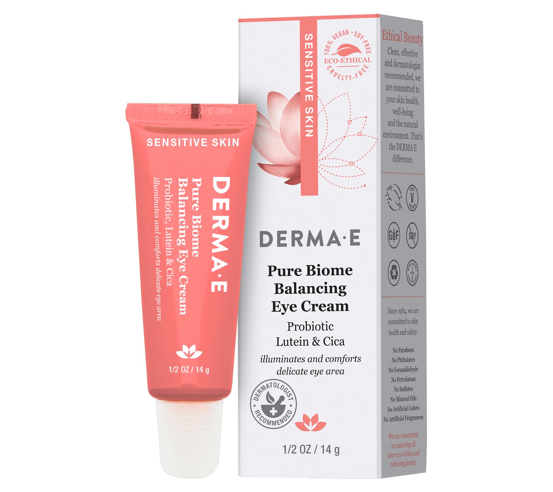 DERMA E Pure Biome Balancing Eye Cream 0.5 oz